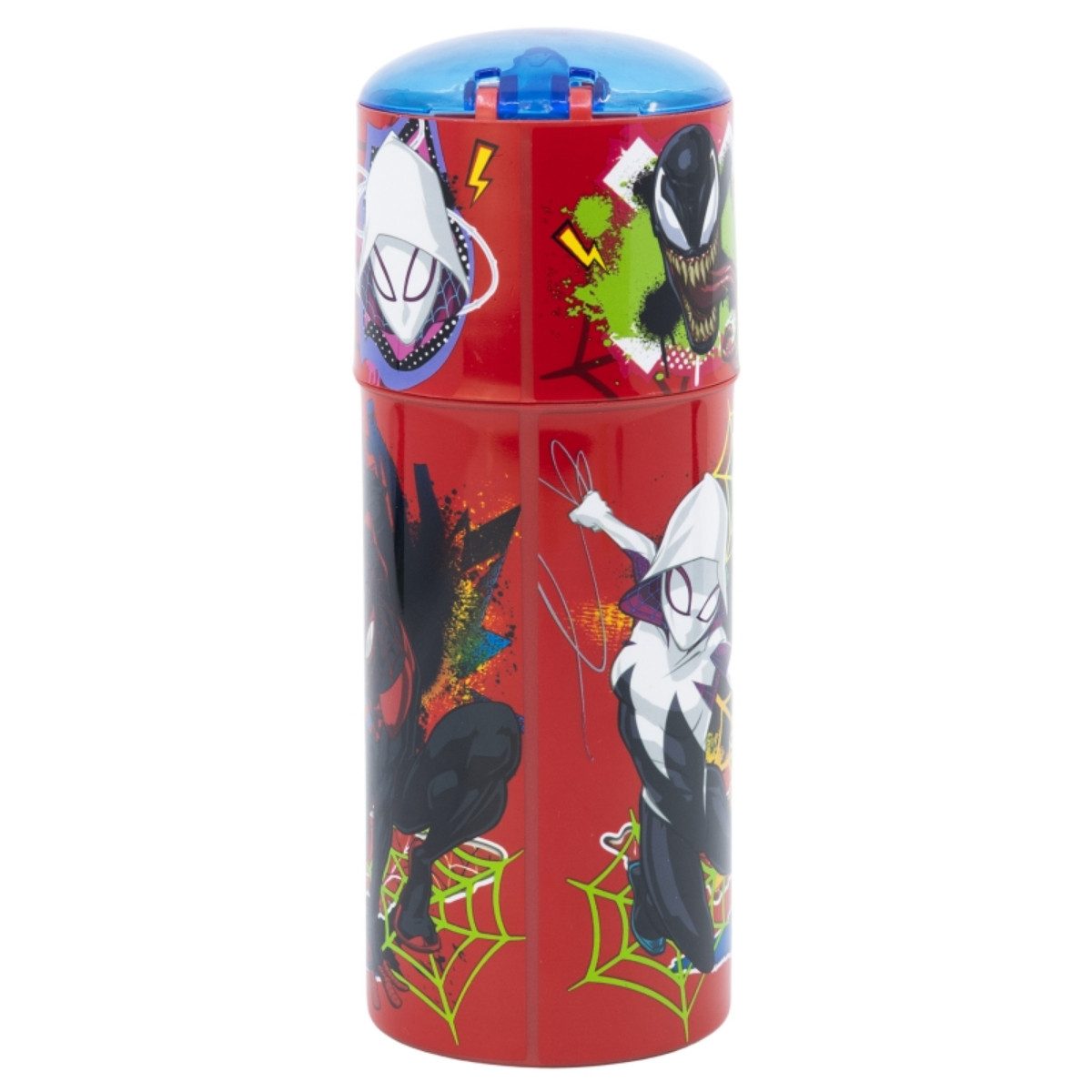 Storline Trinkflasche Spider-Man 350ml – Moving Target – Kinderflasche mit Deckel