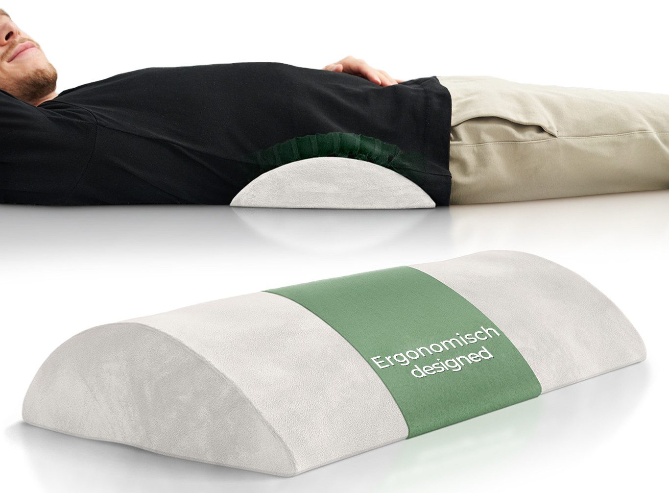 Well B4 Keilkissen Lendenkissen für Bett und Sofa, Lendenwirbelstützkissen, zur Rückenstütze im Liegen, Lordosenkissen für den unteren Rücken, Lendenstützkissen, Lendenwirbelkissen