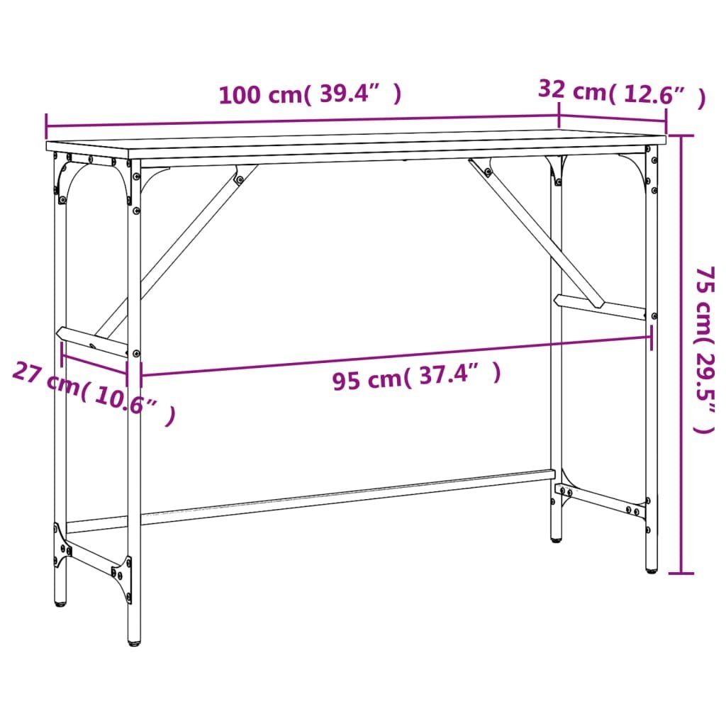 (1-St) Beistelltisch Konsolentisch cm 100x32x75 Schwarz Holzwerkstoff vidaXL