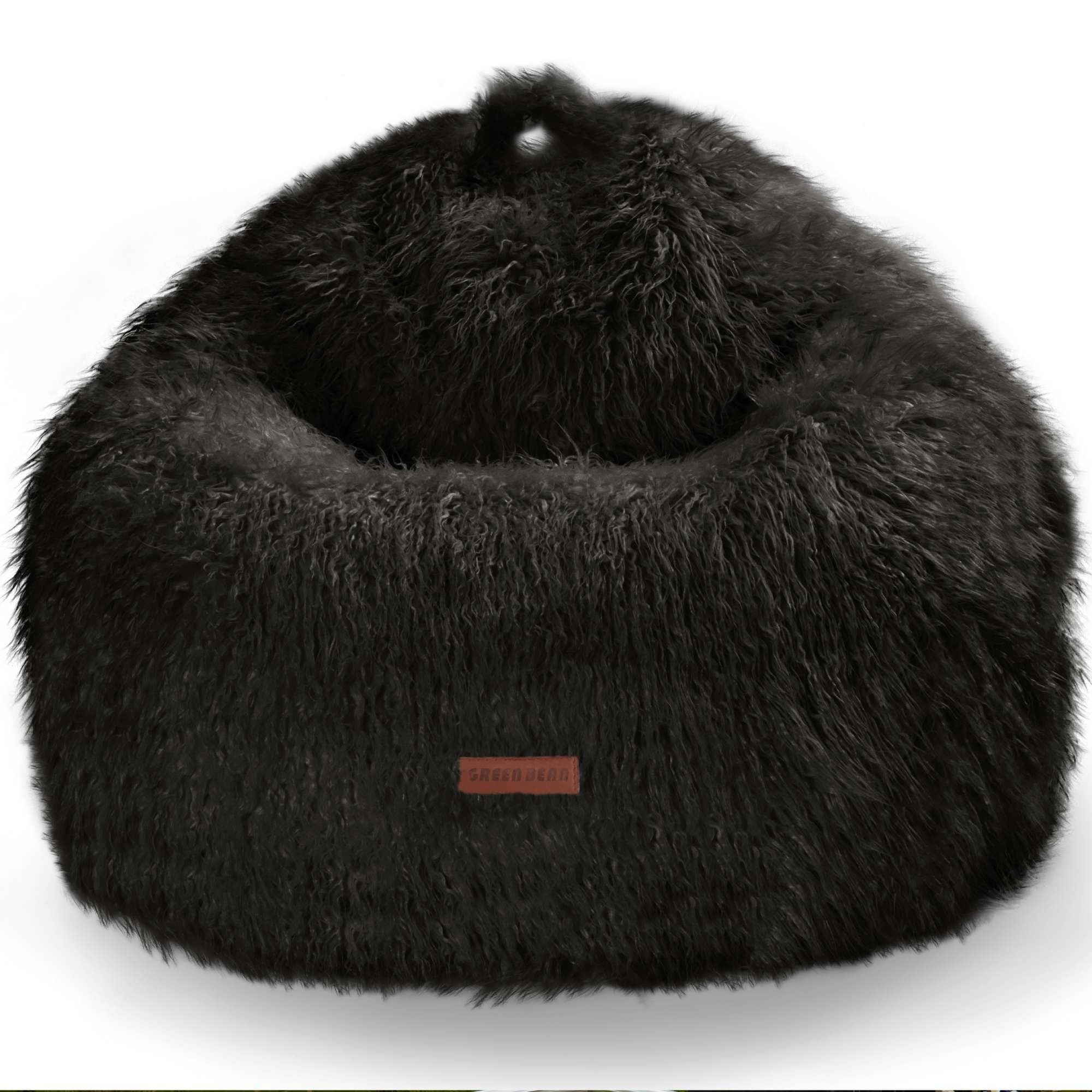 Sitzsack in Felloptik mit Füllmaterial (EPS Perlen)