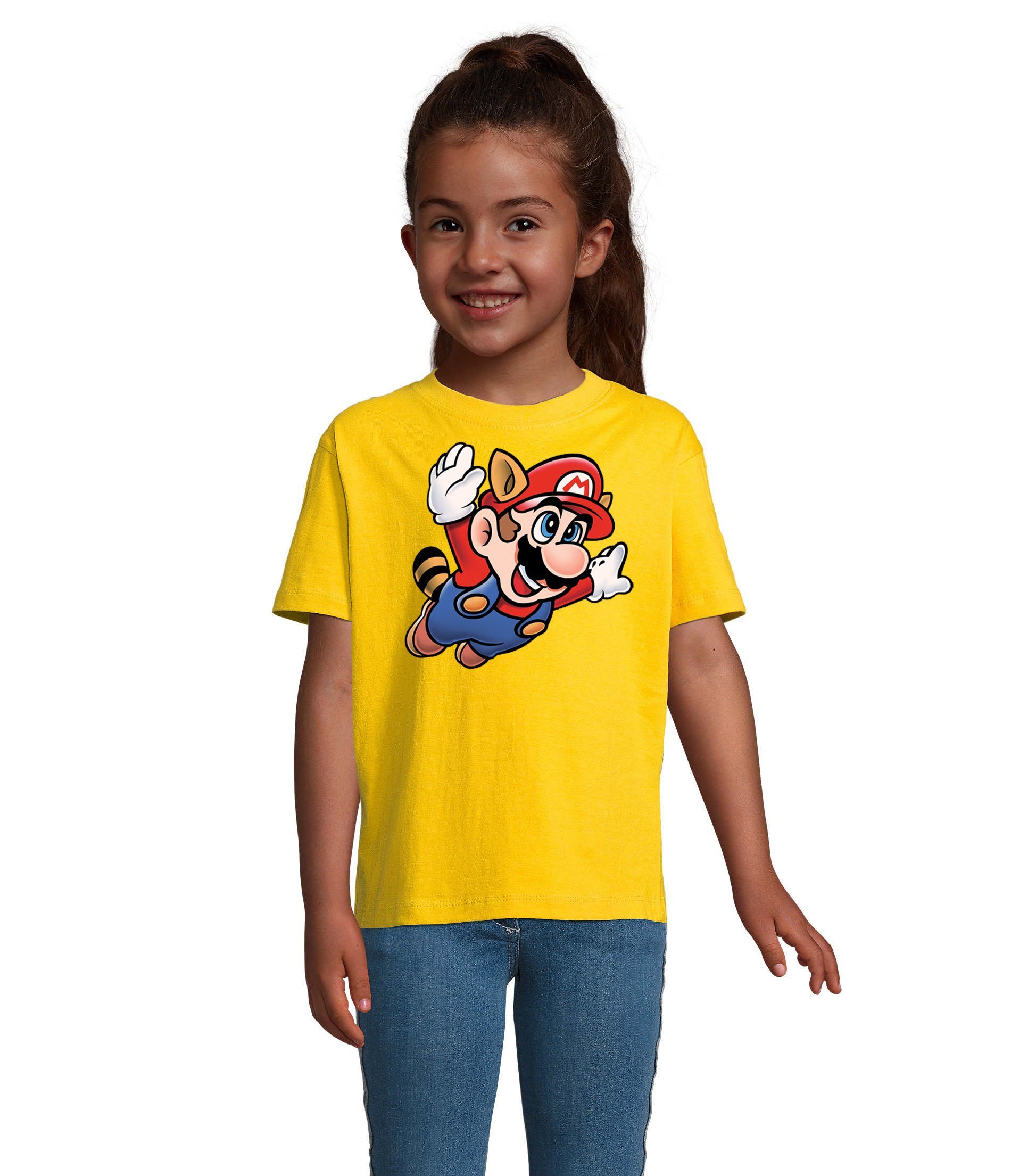 T-Shirt Kinder Super Mario 3 Fligh Retro Konsole