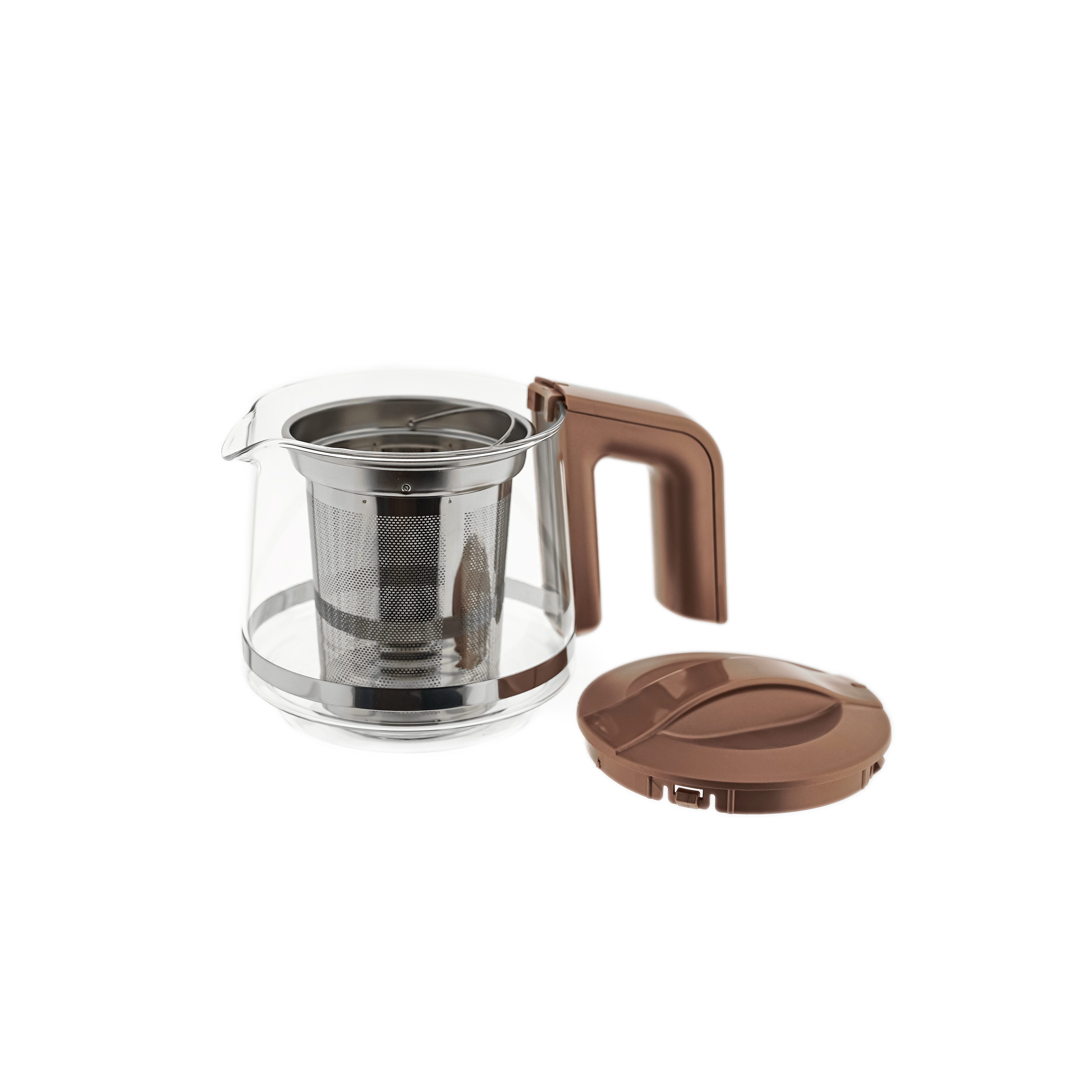 Mulex Wasser-/Teekocher Tee Express 2-in-1 aus Glas - 1L + 2L - Kupfer