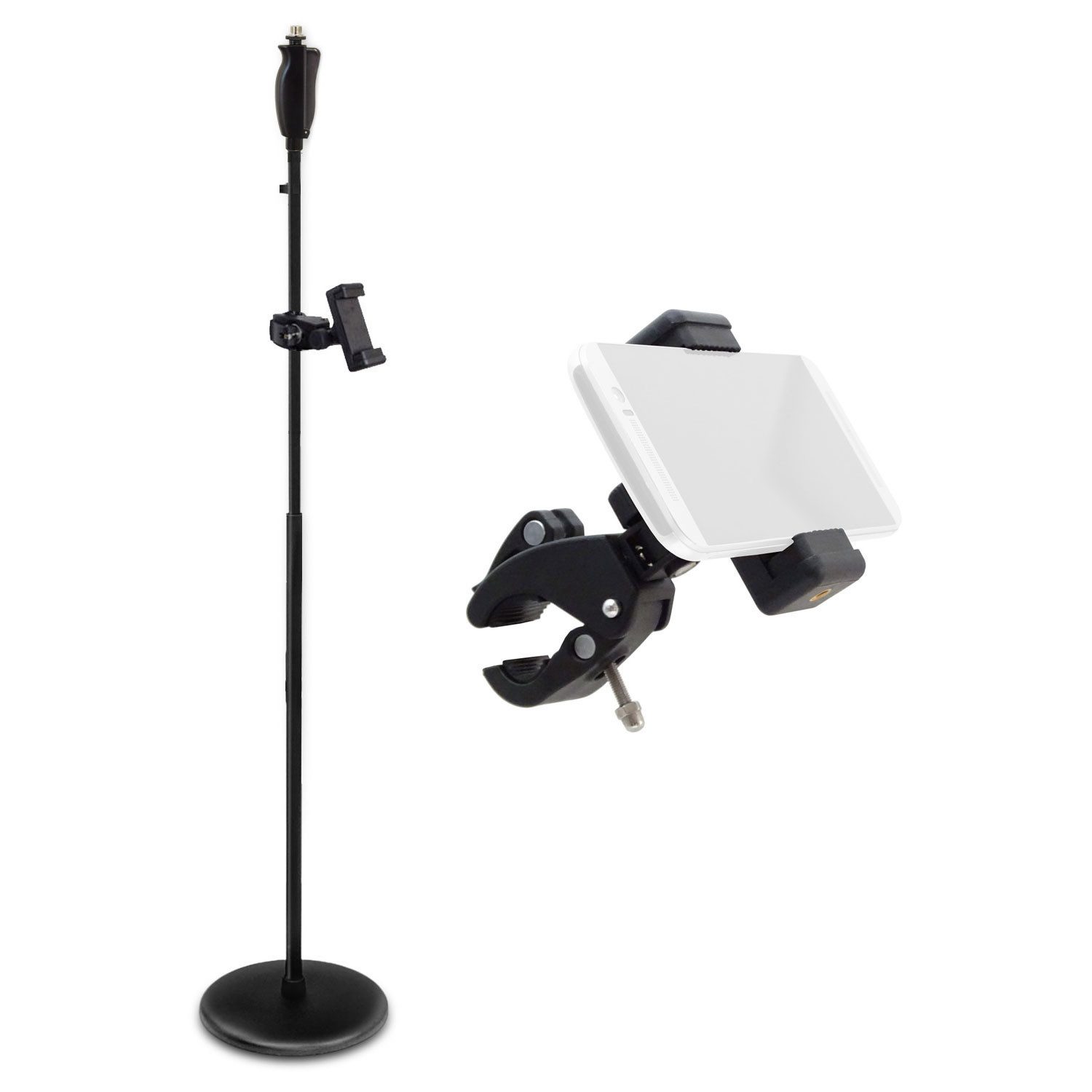 Mikrofonständer keepdrum Mikrofonständer MS124 Einhand-Stativ mit Smarthpone-Halter