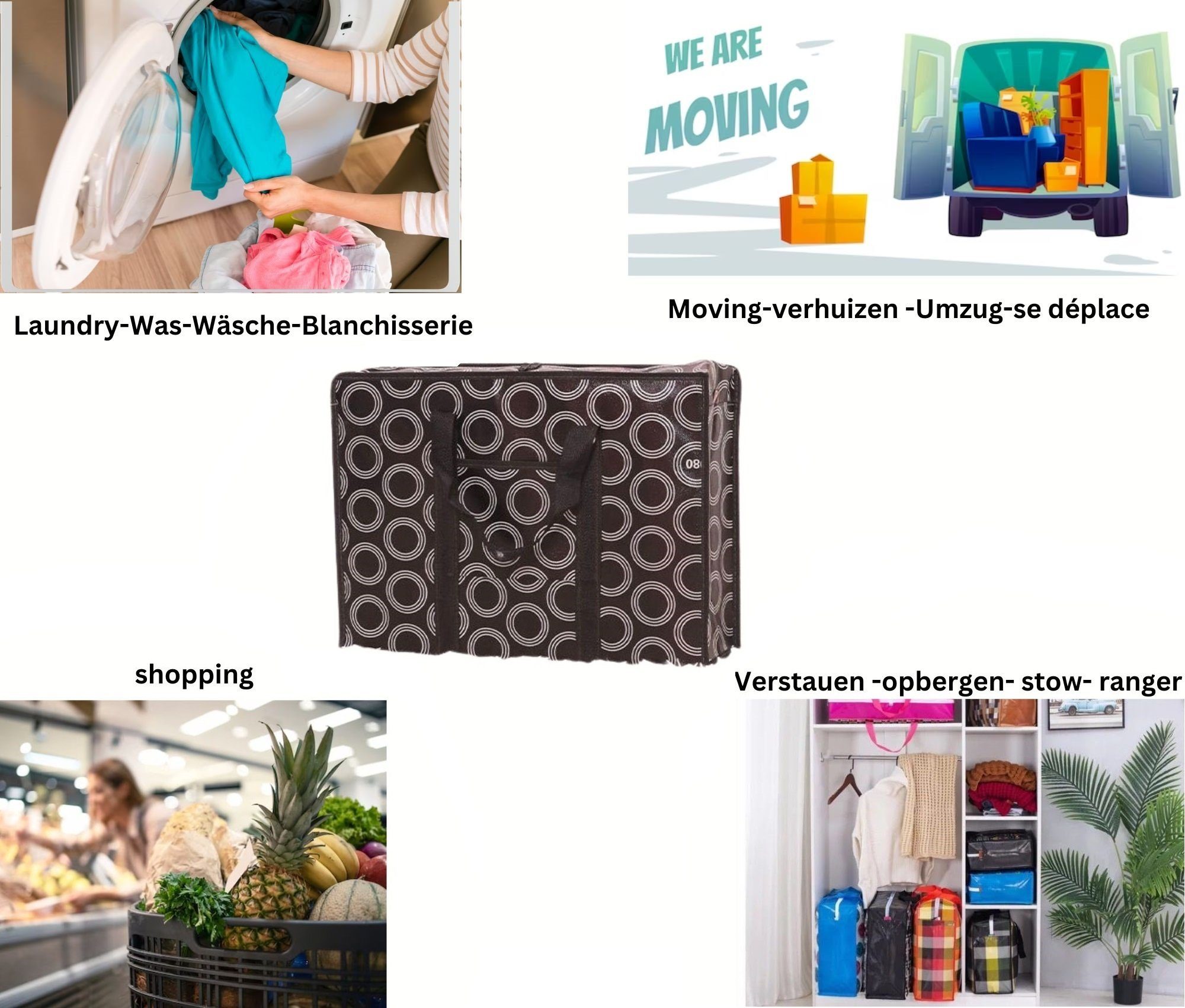 Rungassi Aufbewahrungstasche Allzwecktasche Einkaufstasche Aufbewahrungstasche RUNGASSI XXL 90cm