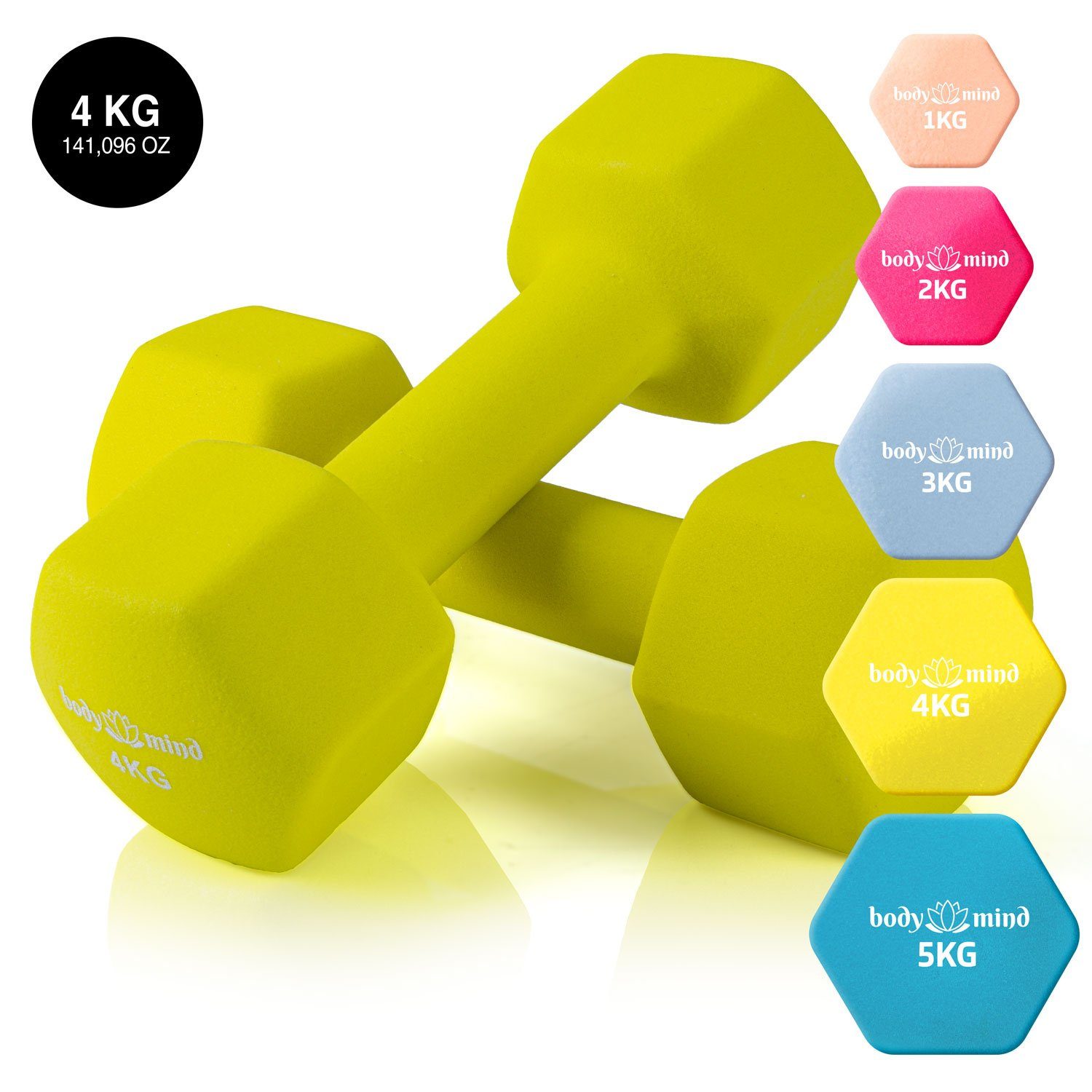 Body & Mind Hantel-Set BODY & MIND Neopren Hantel Set–Kurzhanteln für Fitness & Heimgebrauch, (Dumbbells, Effektives Krafttraining), Fitness Workout für Zuhause