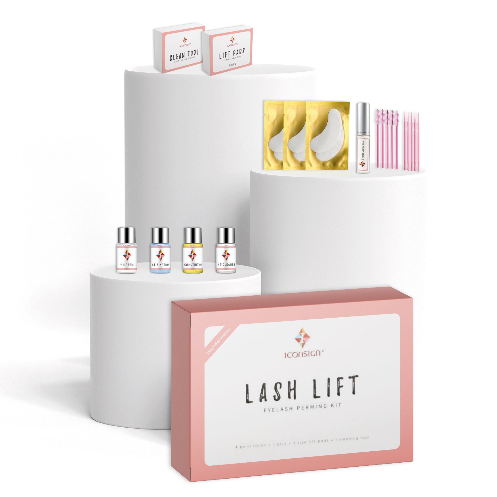 Iconsign Einzelwimpern Wimpernlifting Starter Set Kit Wimpernwelle Wimpernlaminierung 10tlg, 1 tlg., Dauerwelle