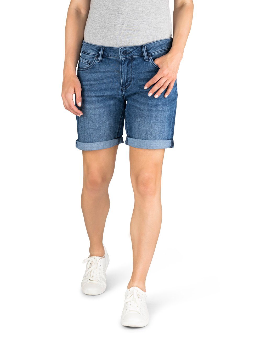 MUSTANG Jeansshorts Damen Шорты Bermuda Regular Fit Basic Hotpants mit Stretch