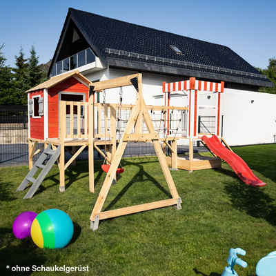 HOME DELUXE Spielturm Spielpark WUNDERLAND inkl. Rutsche, Kletternetze , Kinderspielhaus, 555 x 340 x 215 cm, Klettergerüst, Spielturm