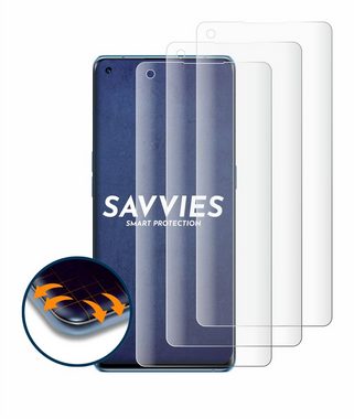 Savvies Full-Cover Schutzfolie für Oppo Reno 6 Pro 5G (Snapdragon), Displayschutzfolie, 4 Stück, 3D Curved klar