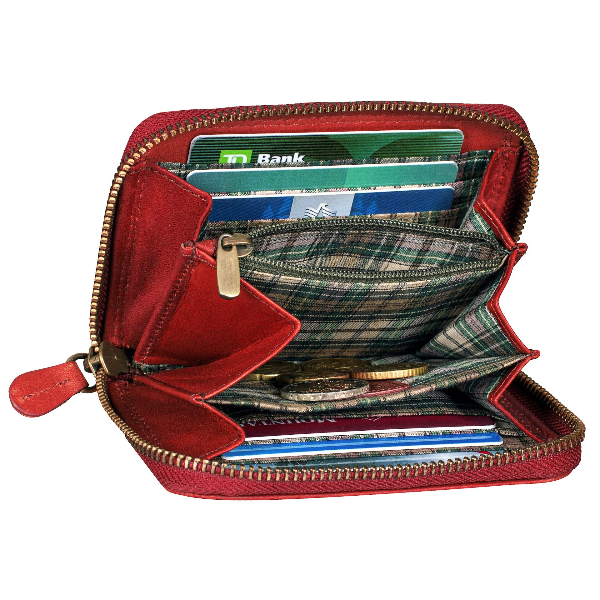 Benthill Geldbörse Klein Leder Mini Geldbeutel Damen RFID Portmonee Slim Portemonnaie, RFID-Schutz Kartenfächer Münzfach Reißverschlussfach – Bild 5 von 5