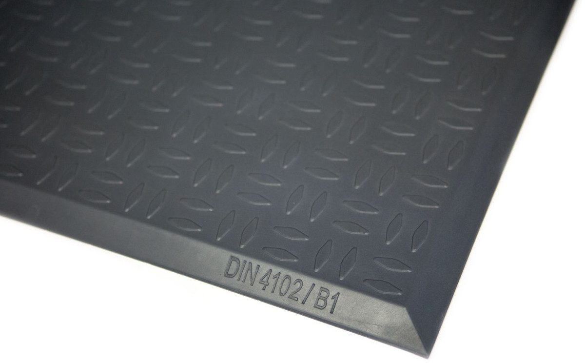 MILTEX Fußmatte Arbeitsplatzmatte Yoga Ergo Fire mit Riffelblechoberfläche 95x185cm gr