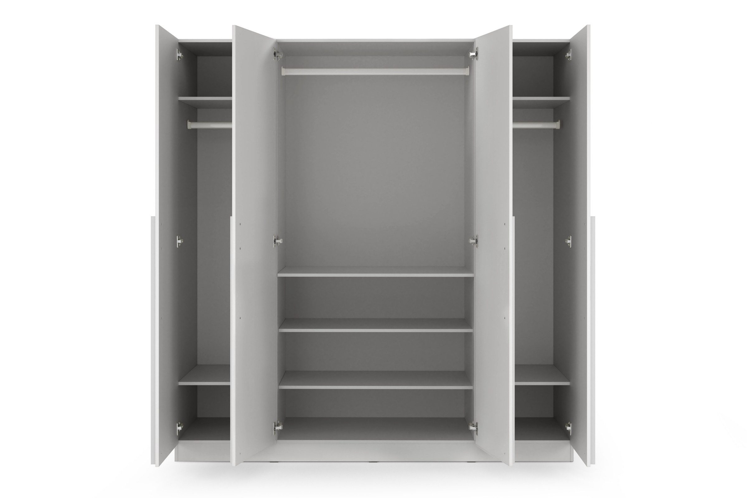 Deine Möbel 24 Kleiderschrank BRISSO BR1 200 cm 4-türig, Kaschmir matt, Eiche Cremona, Platingrau (ideal für Schalfzimmer & Ankleidezimmer, 1-St., Schubladen & Aufsatz optional) Kaschmir matt, Eiche Cremona, Platingrau