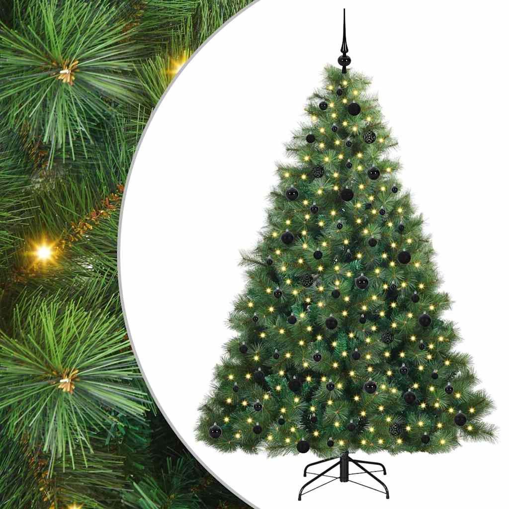 vidaXL LED Baum Künstlicher Weihnachtsbaum mit 300 LEDs Grün 210 cm PE und PVC