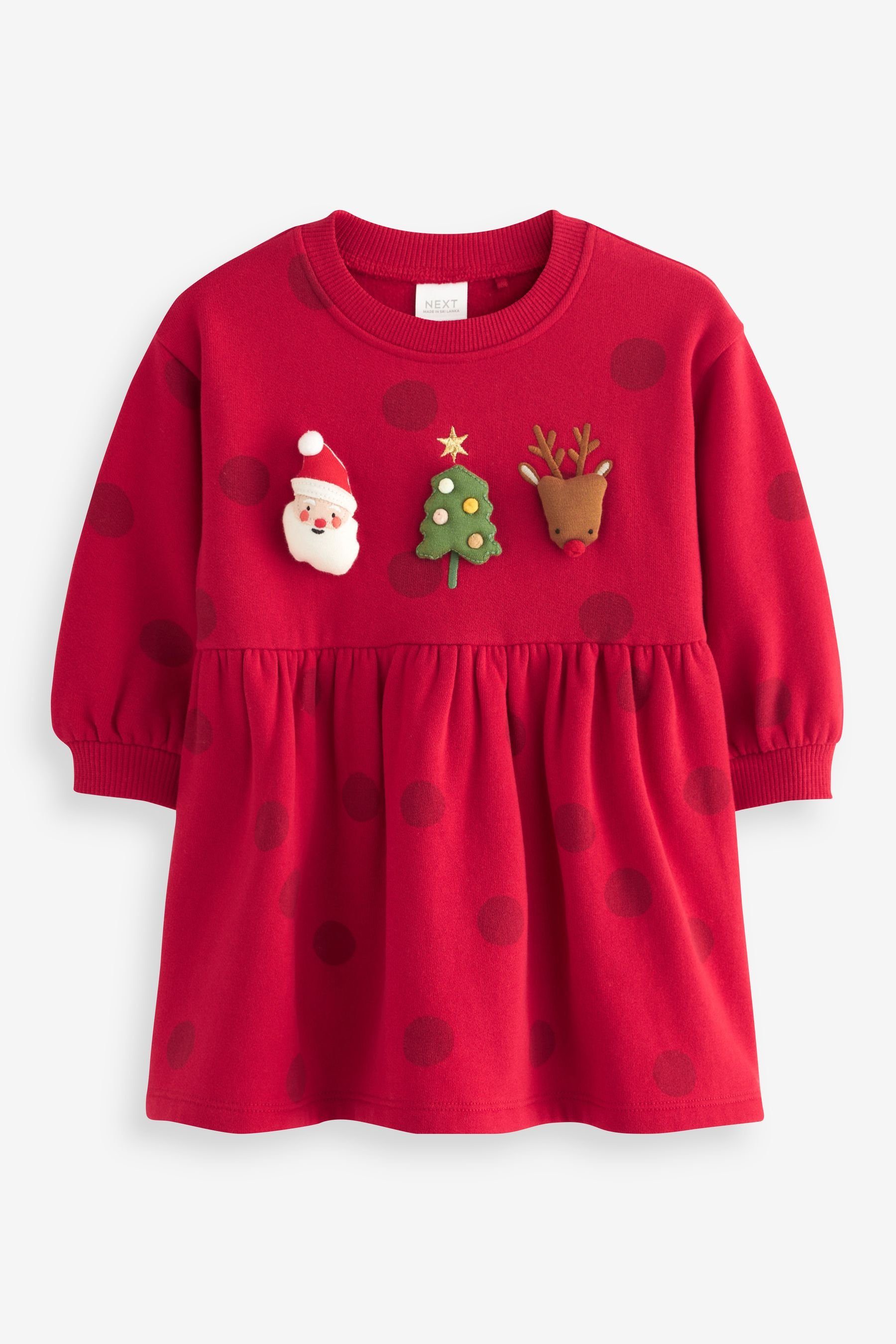 Next Motiv Red Sweatkleid Sweatshirtkleid Christmas (1-tlg) mit