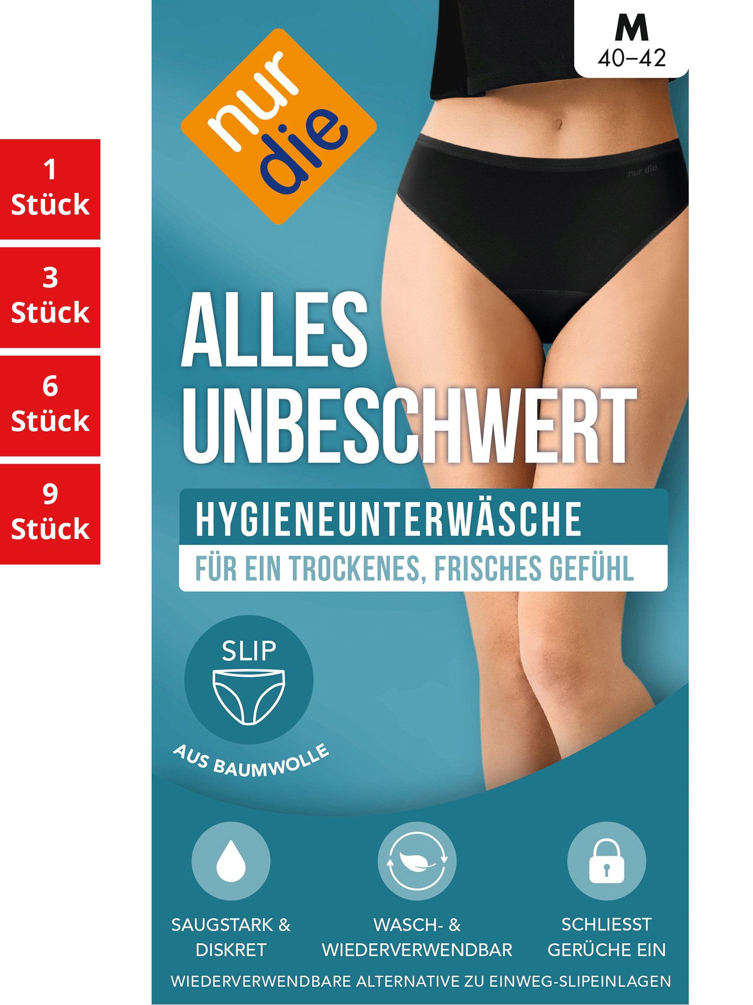 Nur Die Slip Hygienewäsche Alles Unbeschwert Damen (1er/3er/6er/9er Pack, 3 günstig online kaufen
