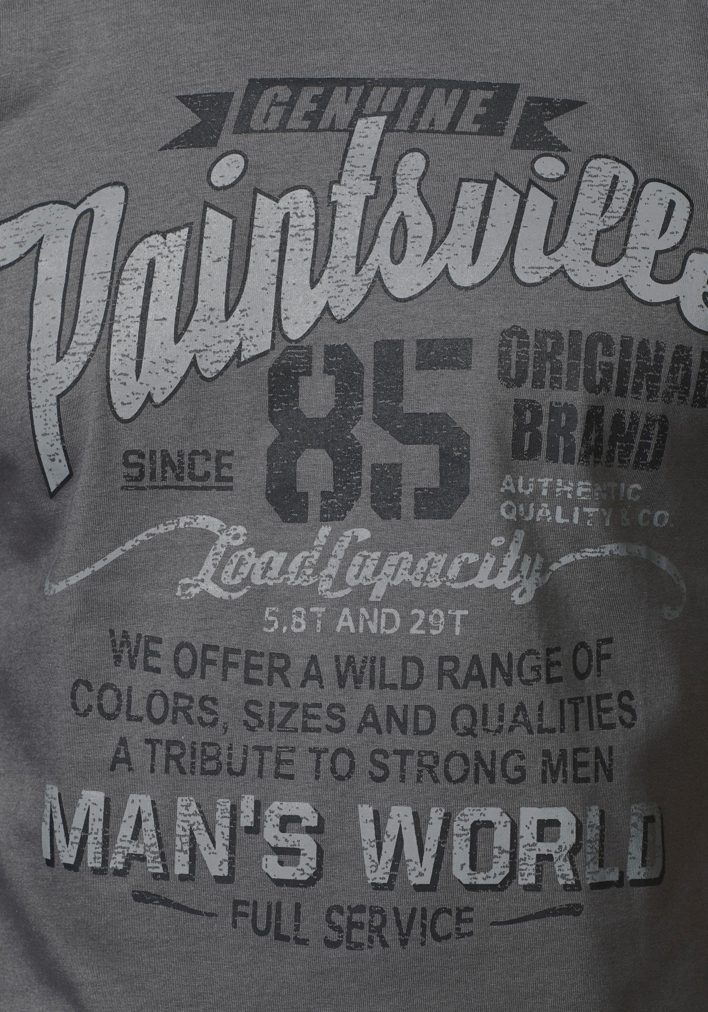 mit World T-Shirt Man's Print dunkelgrau