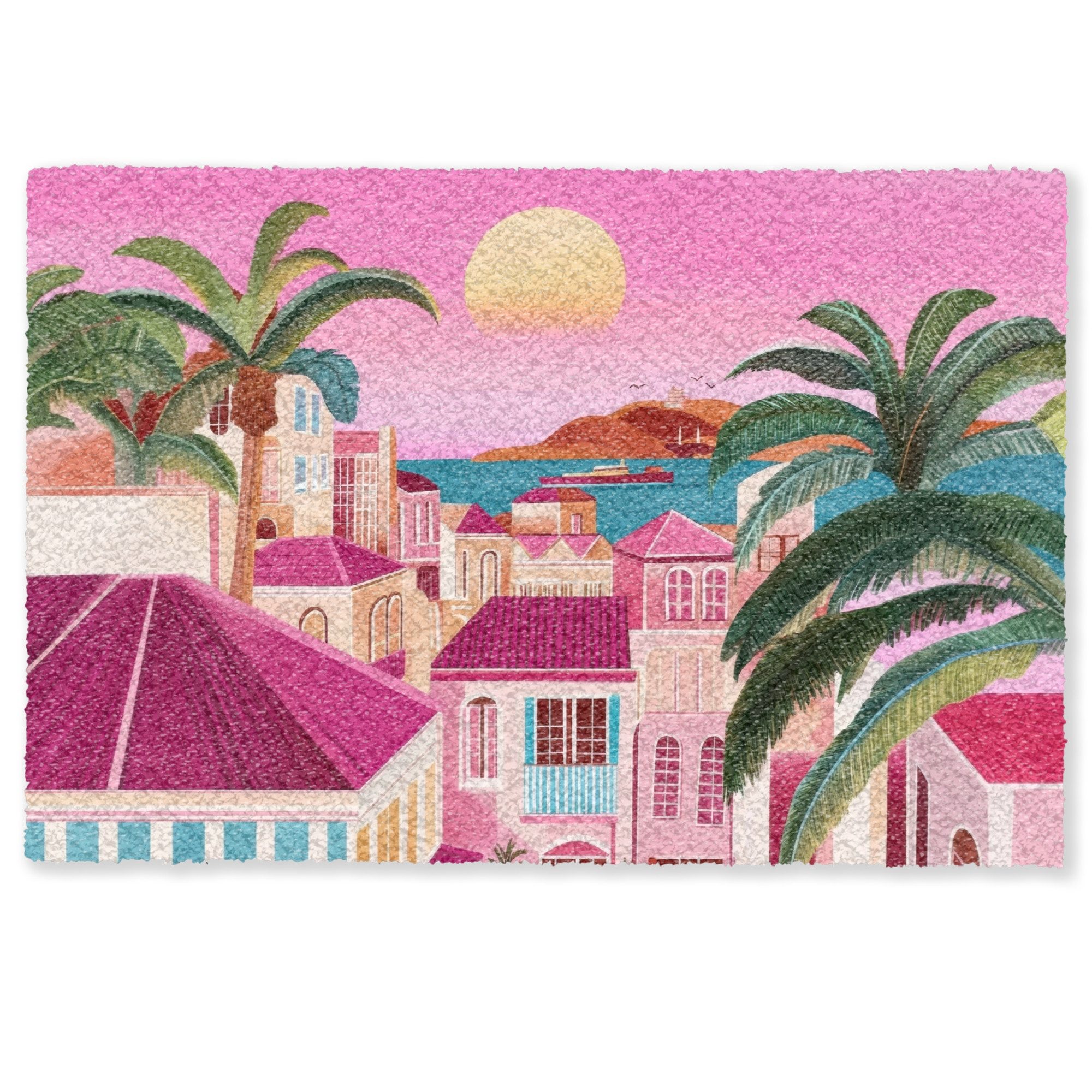 MuchoWow Fußmatte Stadt - Rosa - günstig online kaufen