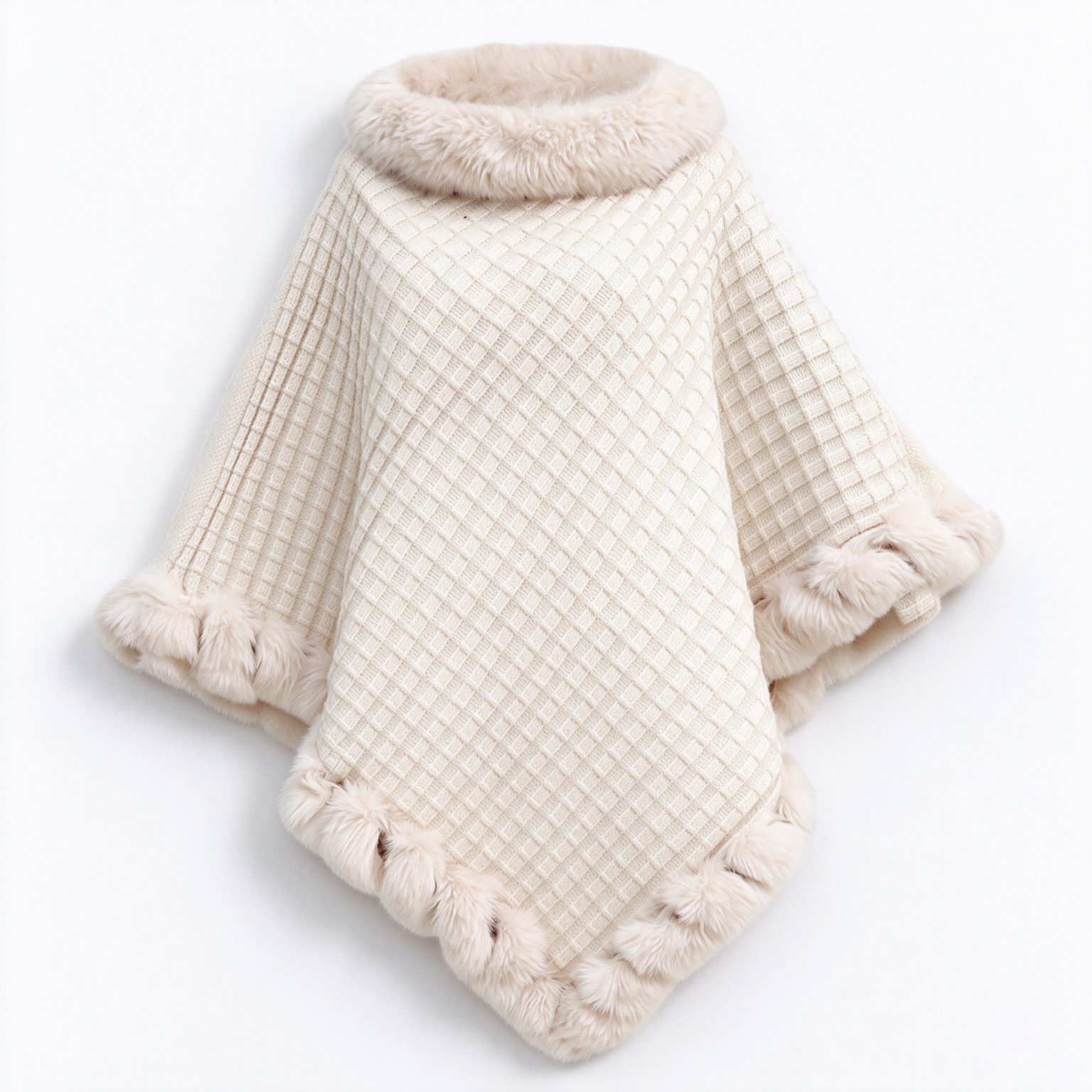 wohnTRAUM24 Poncho Damen Poncho Schal Strickponcho Winter Cape, Warm, Weich & Elegant (Packung, 1 x Damen Poncho) Weiche Acrylfaser, wärmend, Fledermausärmel, lockere Passform