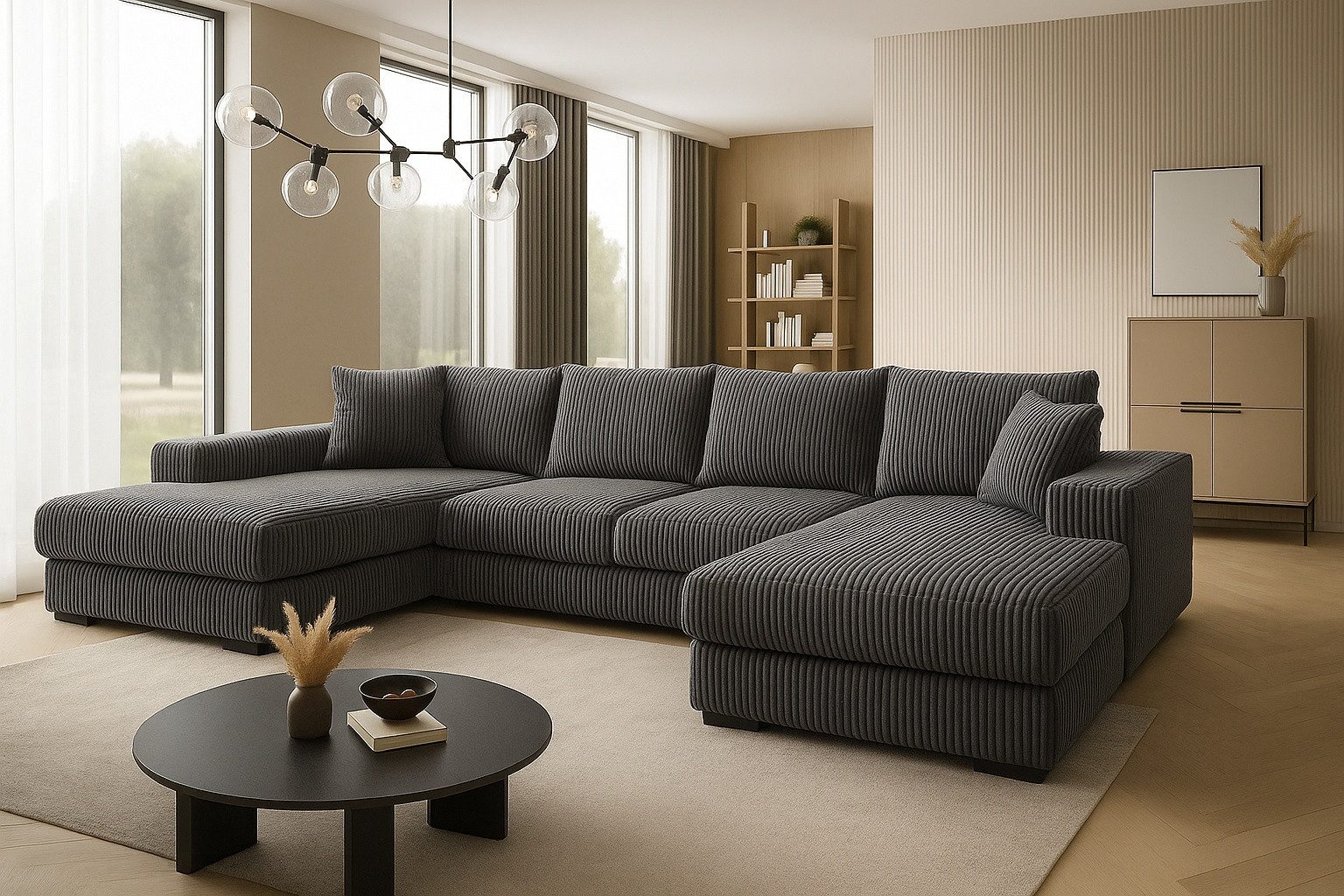 A&J MöbelLand GmbH Ecksofa VIENA 328x182 cm mit Schlaffunktion, Bonellfederkern und Bettkasten, TOP ANGEBOT!