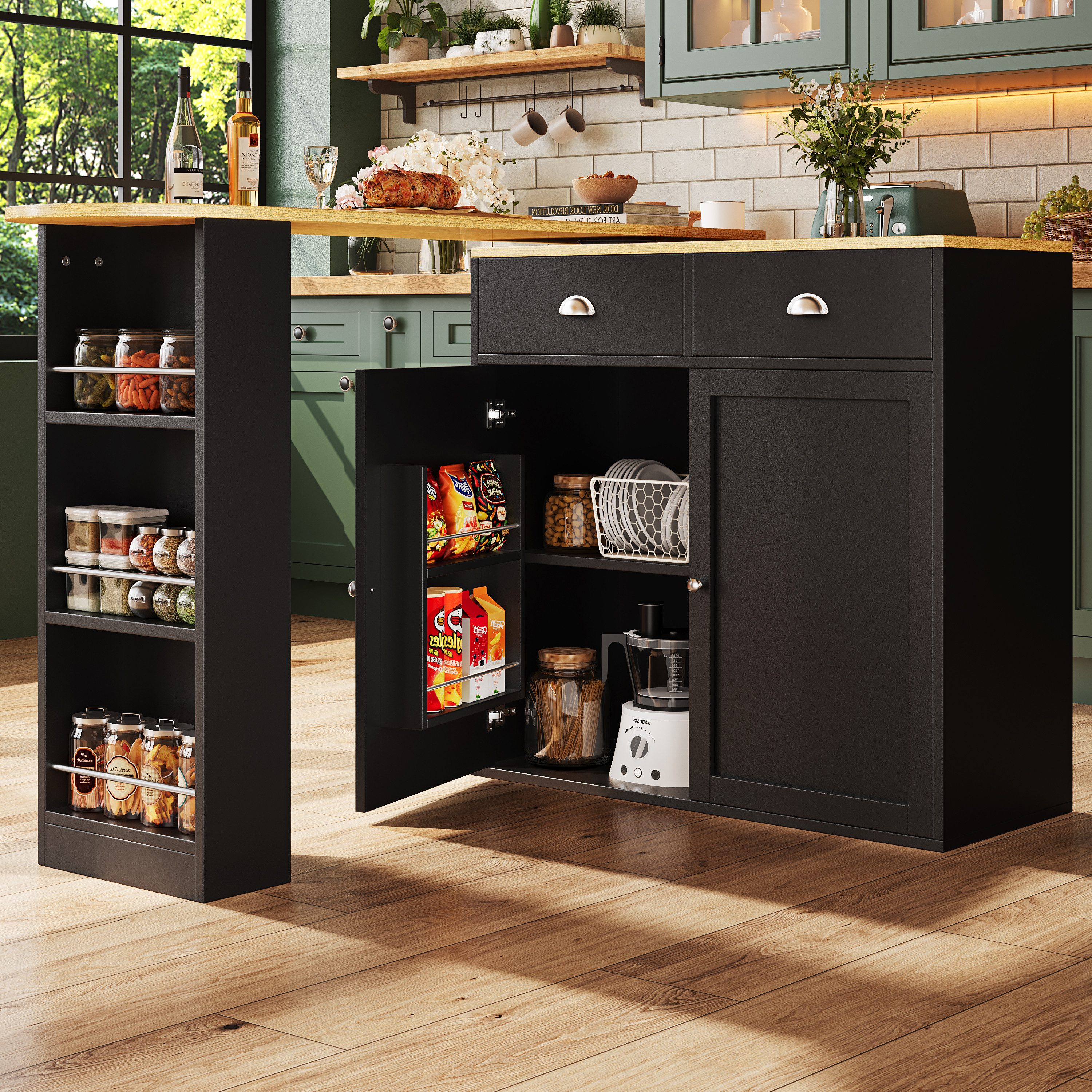 MODFU Bartisch 360° Drehbarer Bartisch,Kücheninsel (360° Drehbarer Sideboar günstig online kaufen