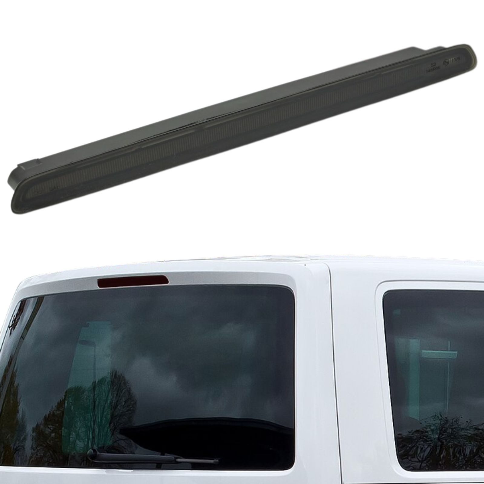 CR Lights Bremslicht LED Dritte Bremsleuchte Rauchglas für VW T6/T6.1 2016-2022 Heckklappe, rot, PCB-LEDs mit IC-Steuerung, E4-geprüft