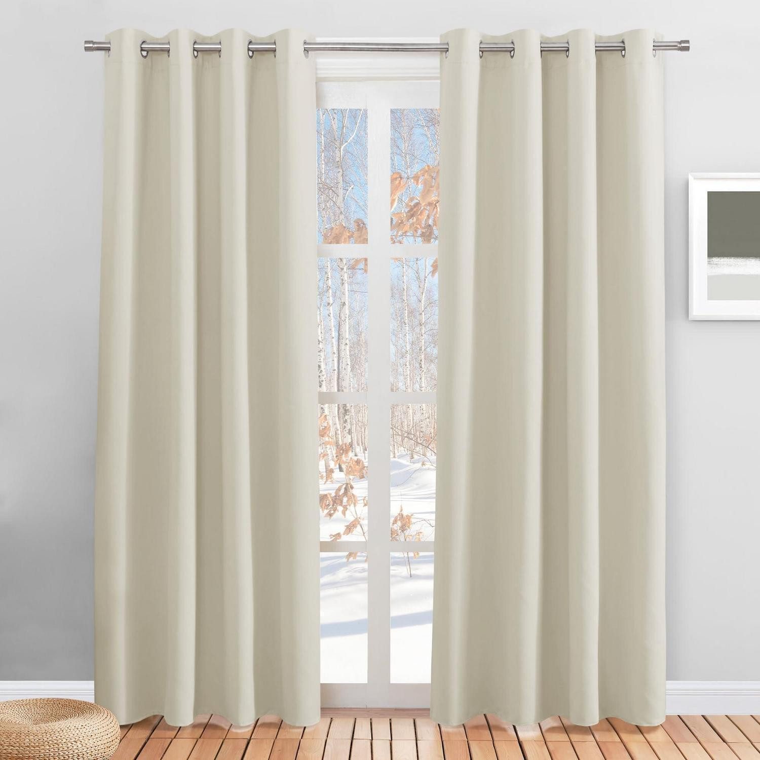 LuxusKollektion Türvorhang Thermovorhang Kälteschutz Haustür 2er Pack Hellbeige (2 St)