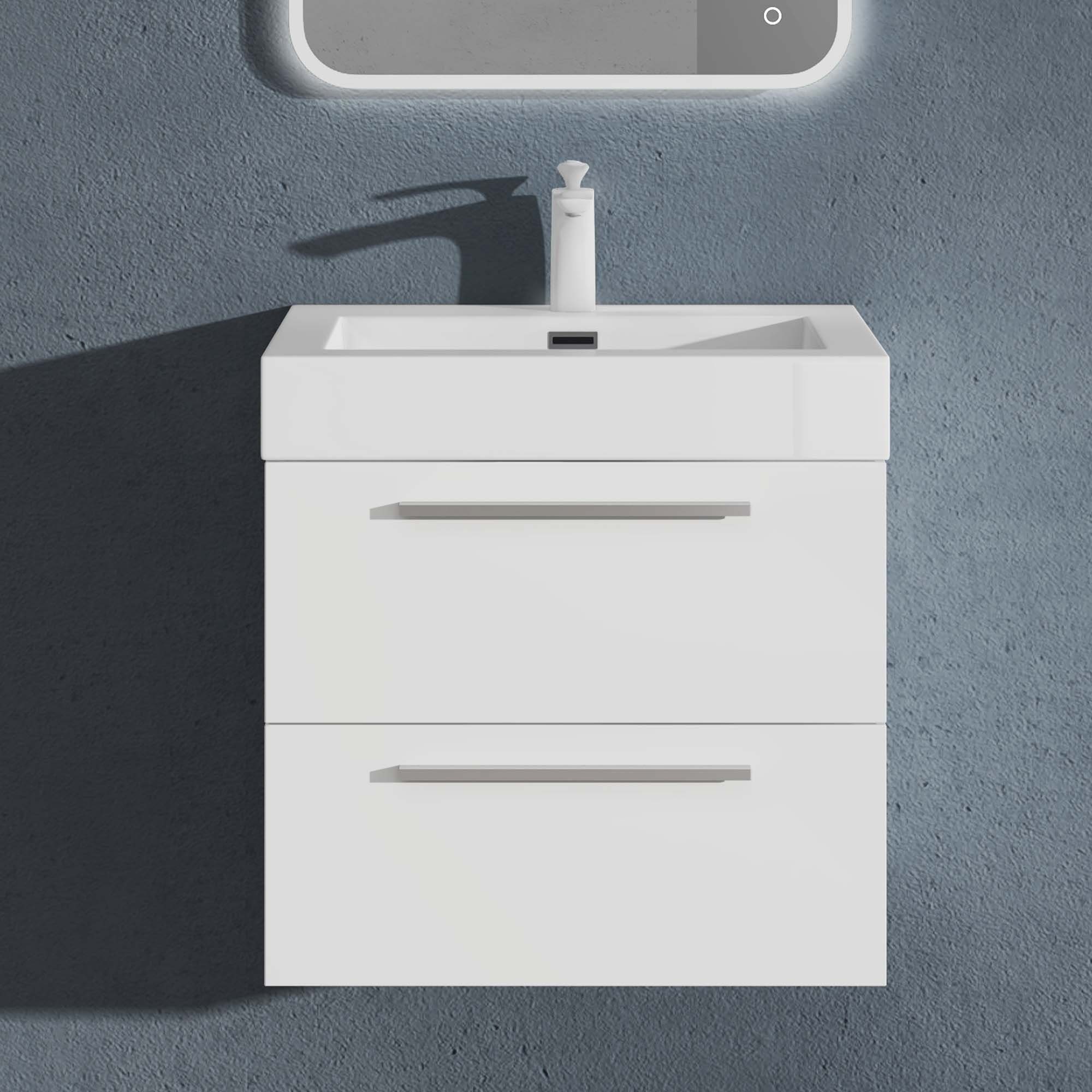 doporro Badezimmer-Set Badmöbel-Set Quadratto Waschbeckenunterschrank Wasch günstig online kaufen