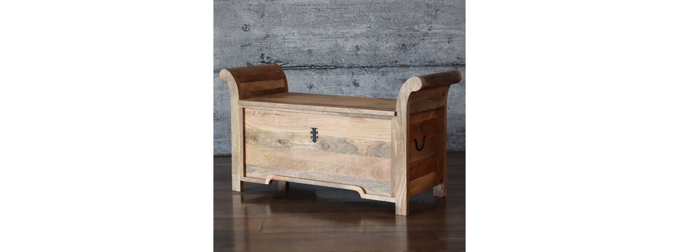baario Sitztruhe »Bank ADNA braun«, Sitzbank massiv Mangoholz Truhe