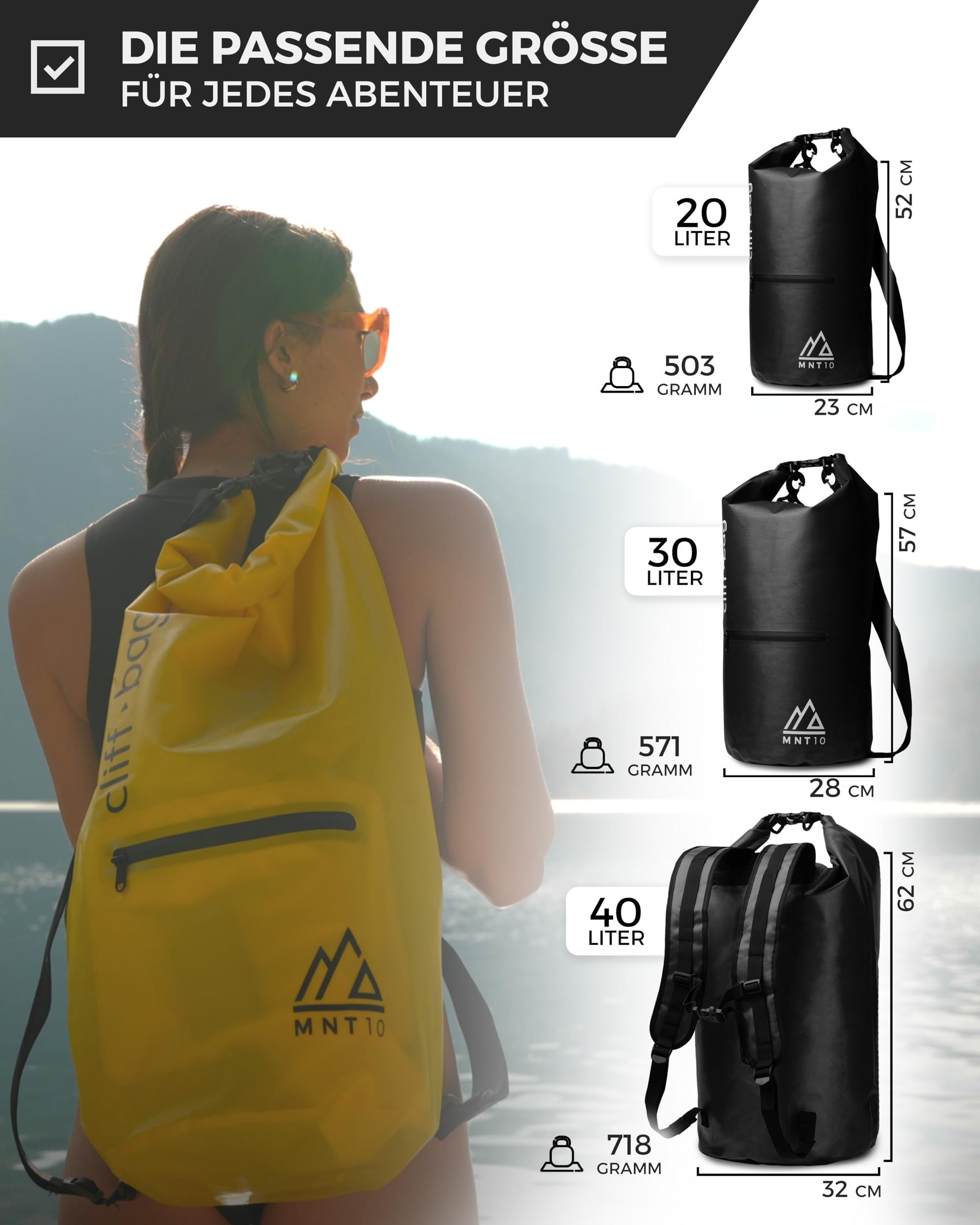 MNT10 Drybag MNT10 Dry 40L Bag 30L, I 20L, Rucksack “Cliff-Bag” in Drybag Black