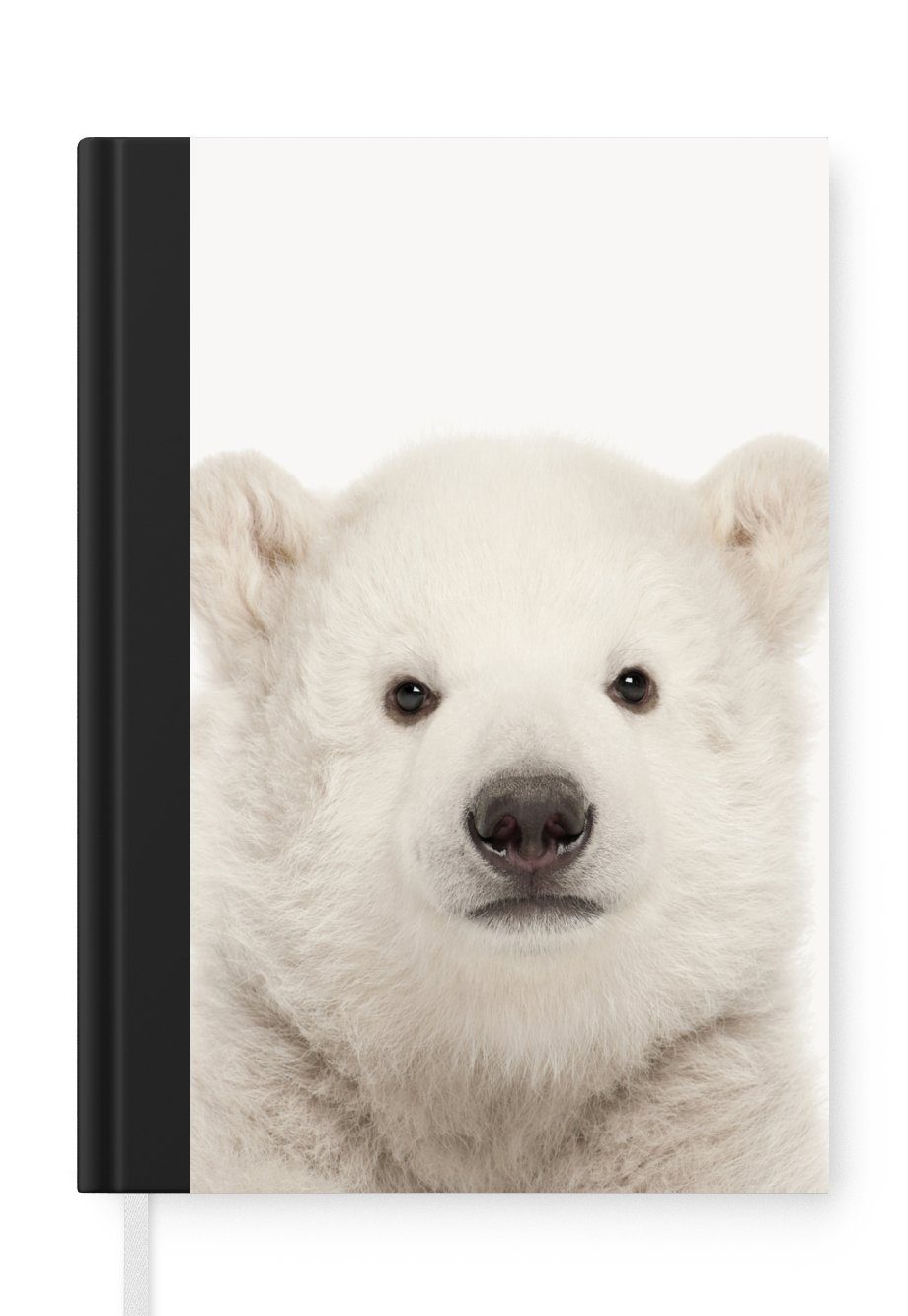 MuchoWow Notizbuch Eisbär - Tiere - Weiß - Kinder - Jungen - Mädchen, Journal, Merkzettel, Tagebuch, Notizheft, A5, 98 Seiten, Haushaltsbuch