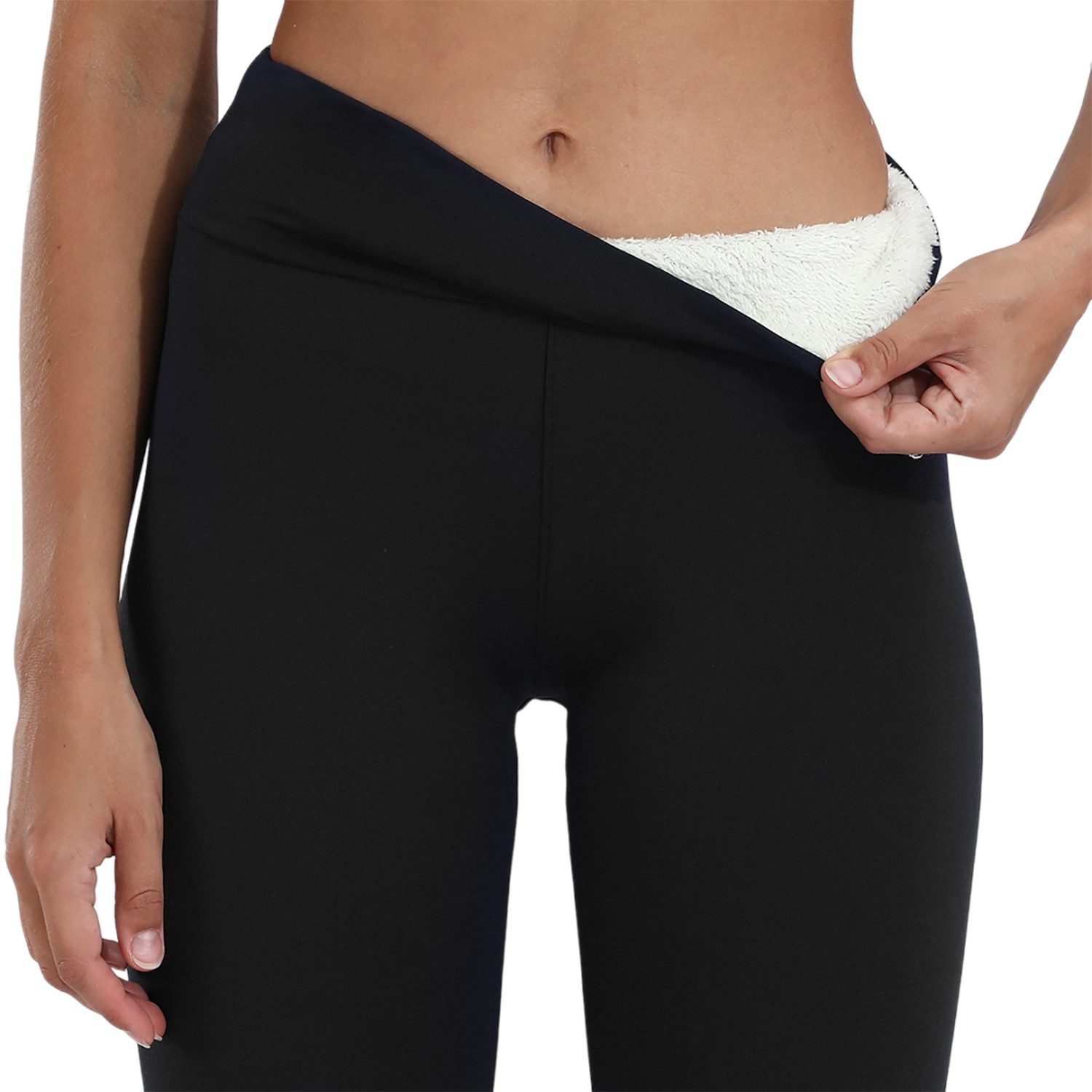 Refttenw Thermoleggings Damen Gefütterte High Waist Leggings Elastisch Yoga günstig online kaufen