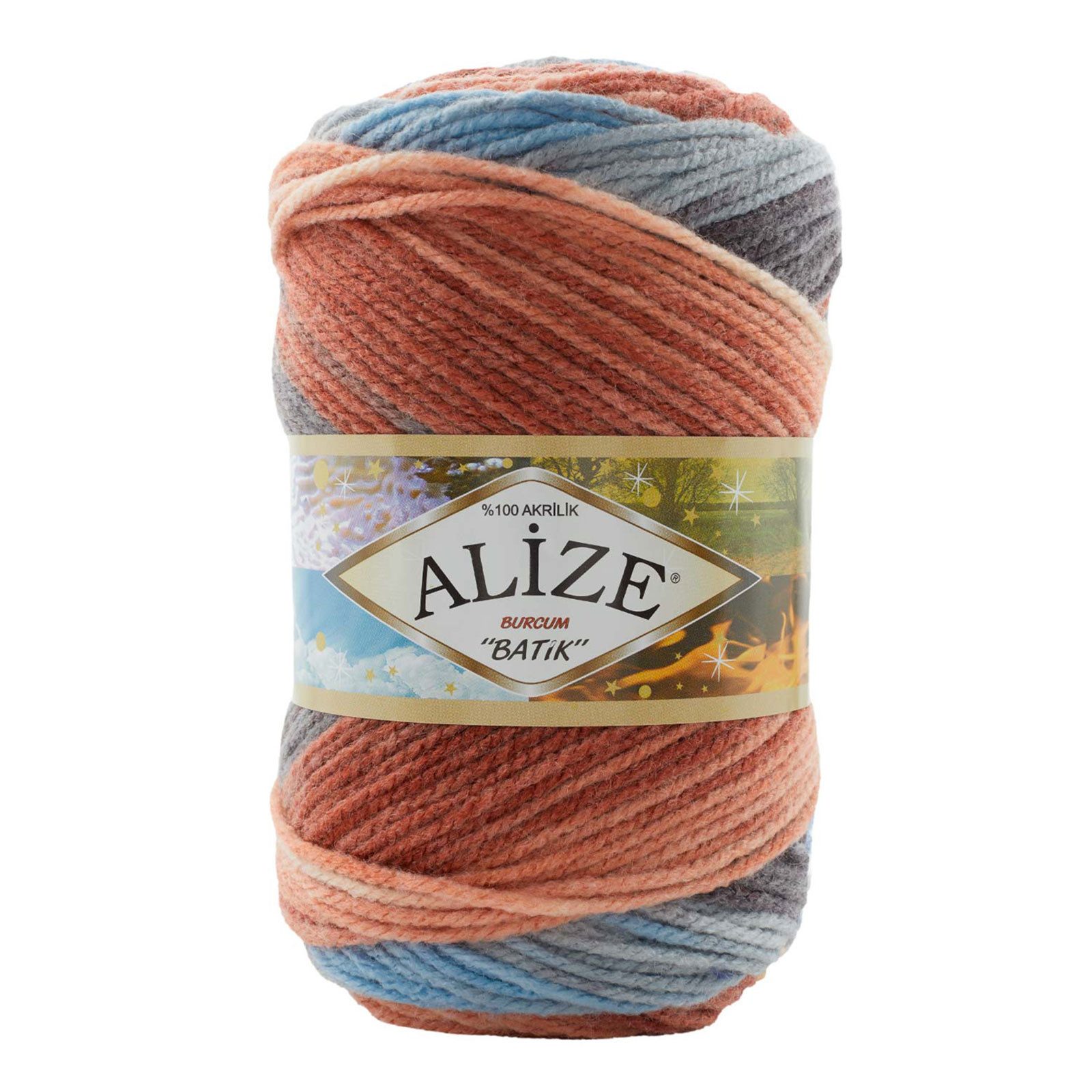 Alize 500g Strickgarn ALIZE BURCUM Batik Wolle Winter Handstrickgarn Effektgarn, 1050 m (Paket, 5-St), 7922 Gebirgsbach
