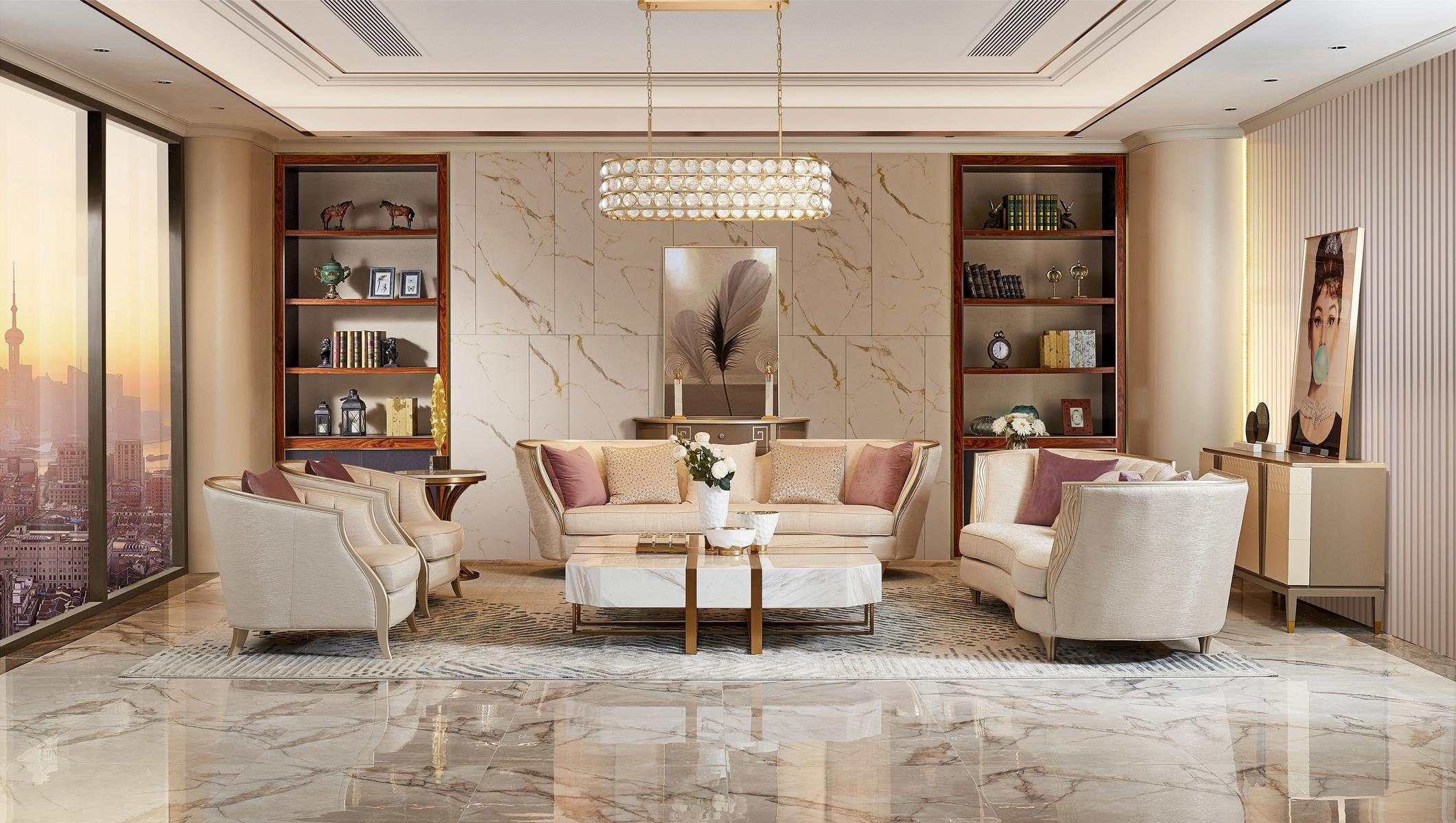 JVmoebel Sofa Amerikanische Stil Möbel Wohnzimmer Design Garnitur Luxus,  Made in Europe