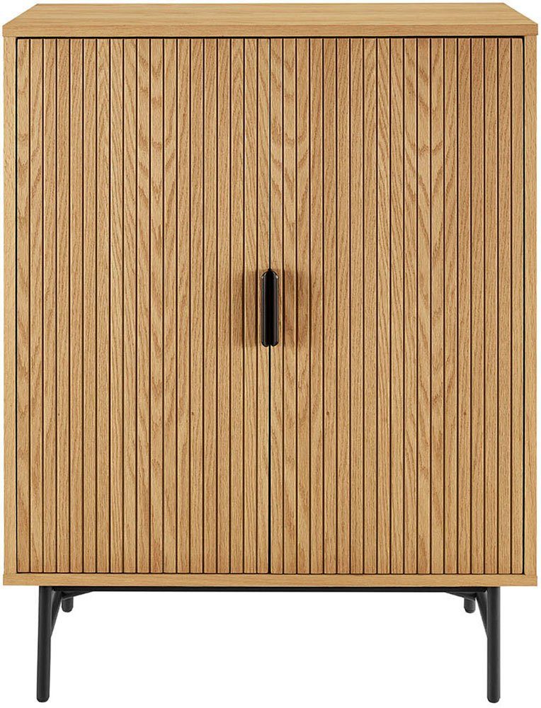 SalesFever Kommode Visby Stilvolles Sideboard für den Wohnbereich, Eiche Echtholzfurnier