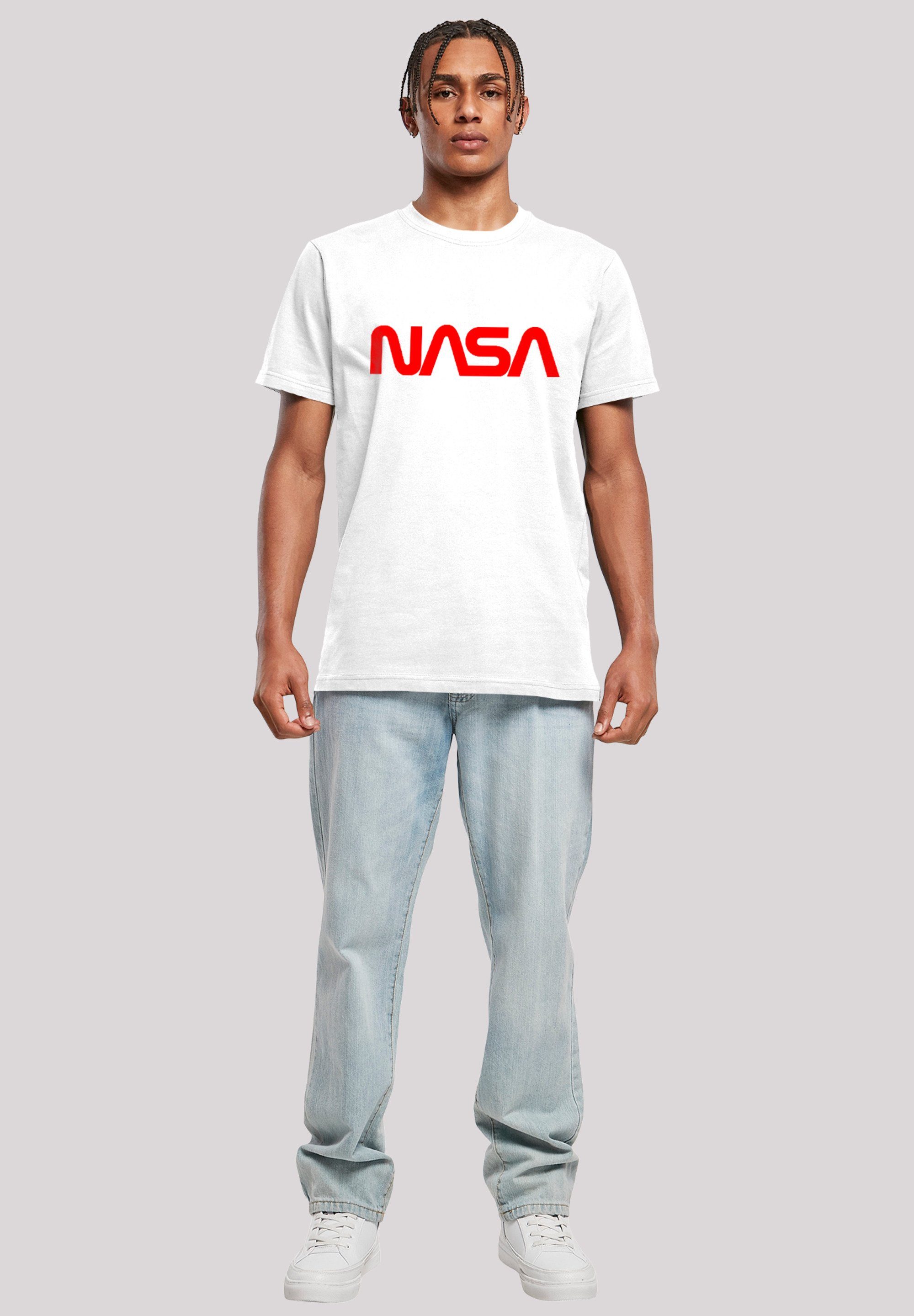 Herren,Premium F4NT4STIC Logo NASA Merch,Regular-Fit,Basic,Bedruckt Modern T-Shirt White
