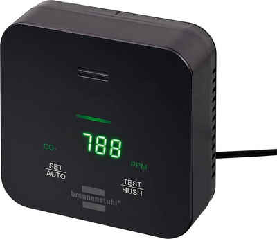 Brennenstuhl CO2 Messgerät Luftqualität Melder Warnmelder Alarmsignal CO-Melder (LED, Batteriebetrieb bis zu 12h)