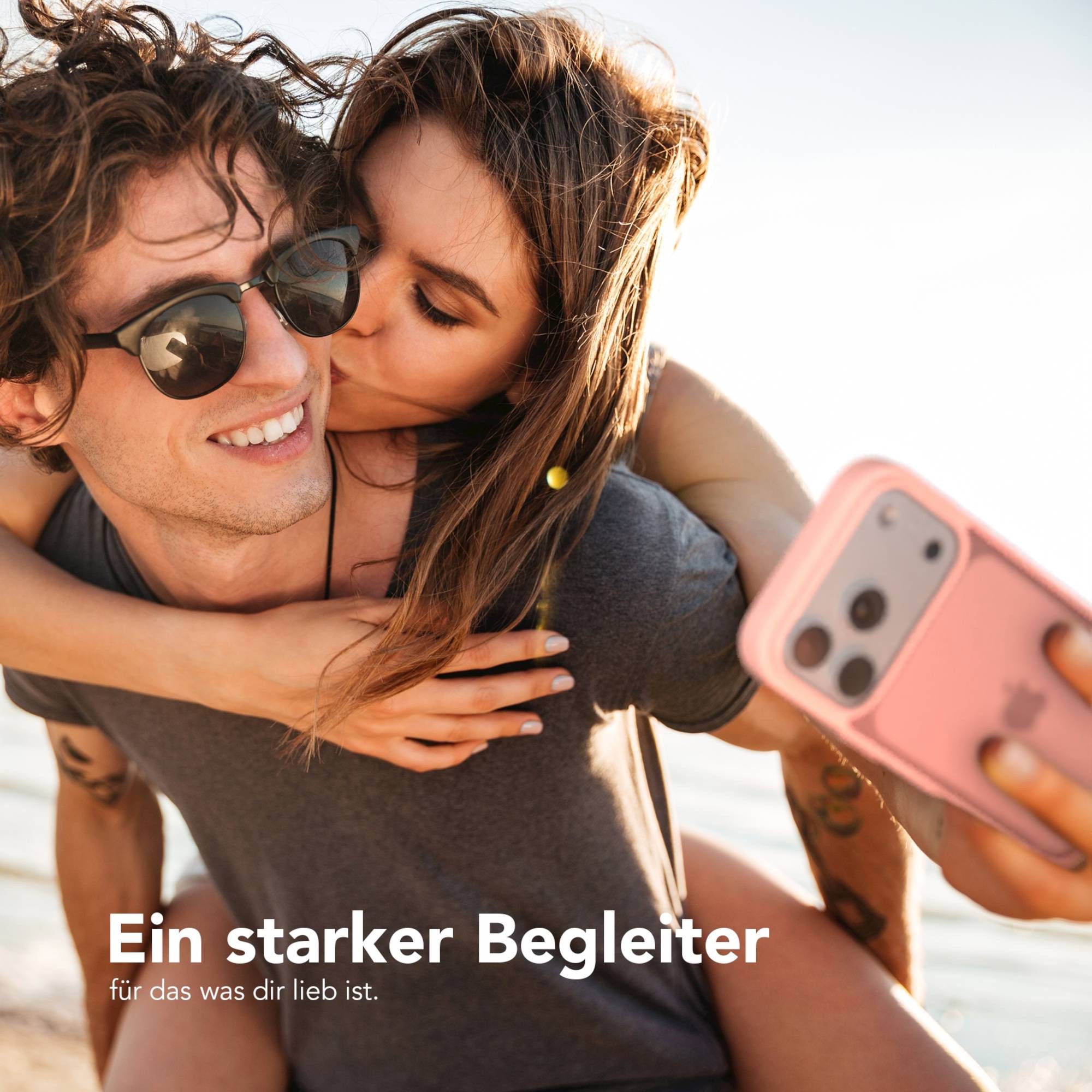 EAZY CASE Handyhülle Outdoor Case für Apple iPhone 17 Pro 6,3 Zoll, Schutzhülle Outdoor Case robust stoßfest Back Cover helles Pink