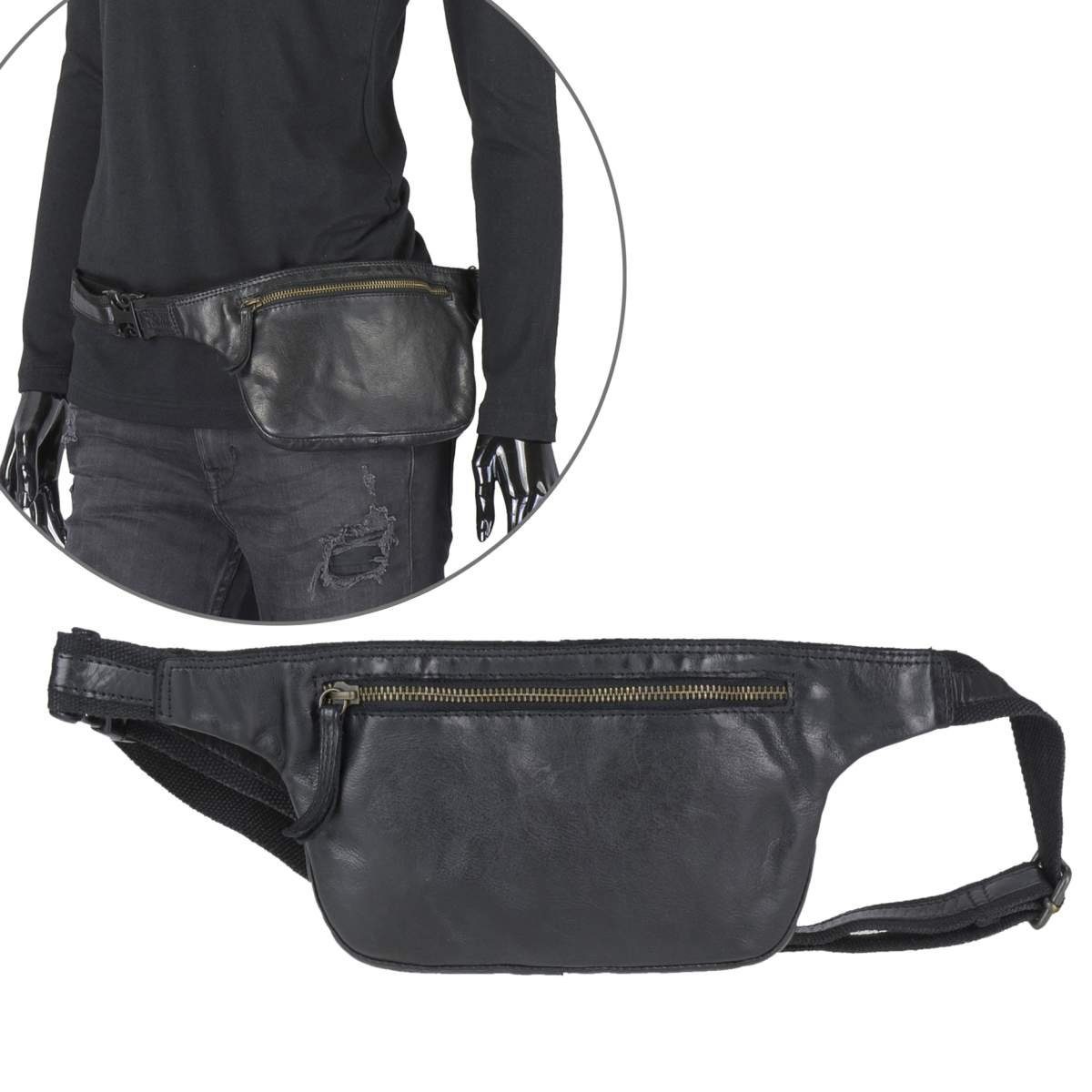 Bauchtasche schwarz Gürteltasche Hüfttasche für DAMEN & HERREN Umhängetasche 