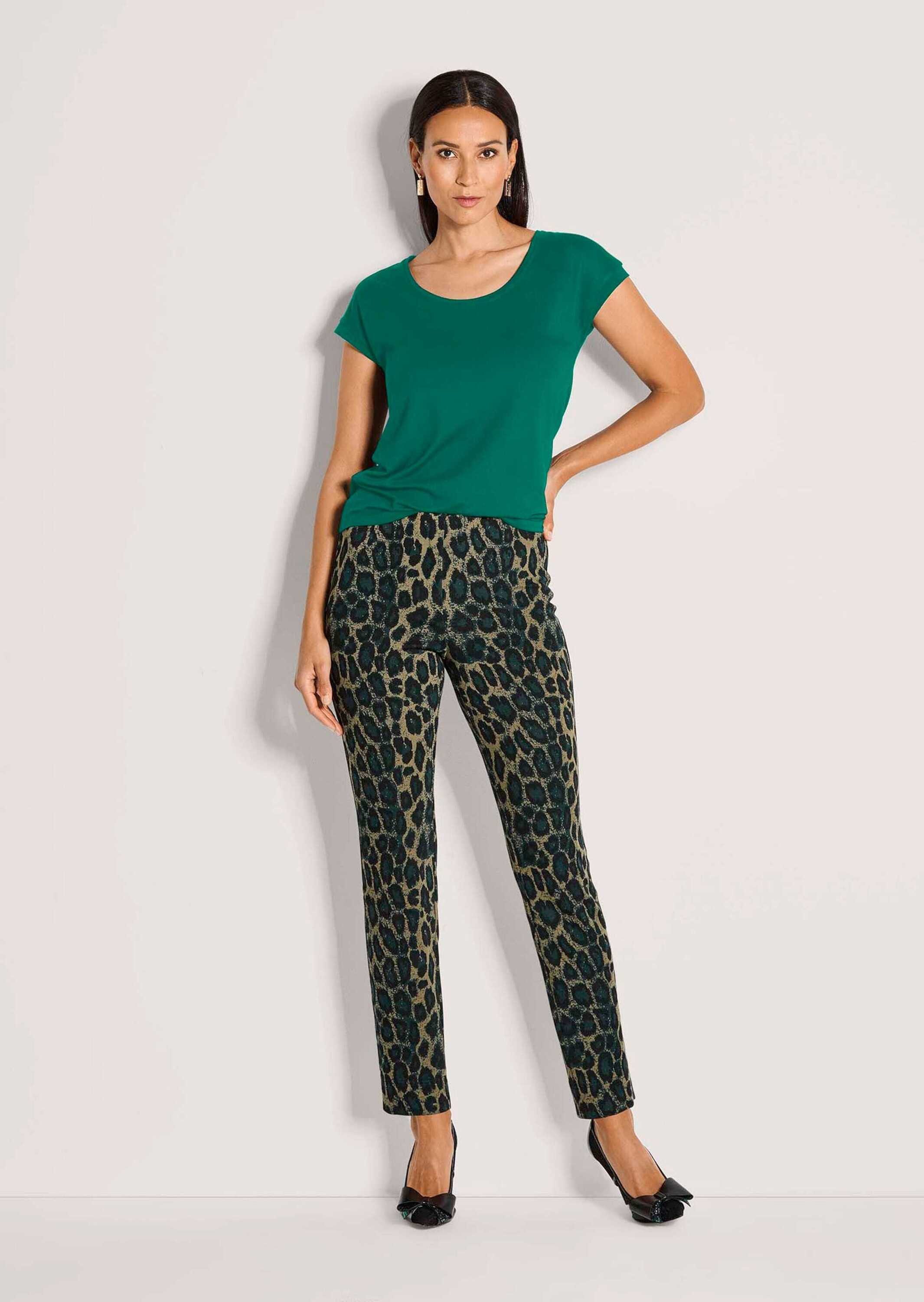 MADELEINE Leggings Gerade Jersey-Leggings mit Animal-Print Printhose mit elastischem Bund, schmaler Schnitt, Animal-Print