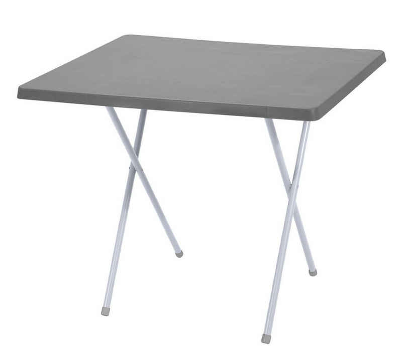 Spetebo Campingtisch Camping Klapptisch höhenverstellbar grau - 79x60cm (Einteilig, 1-St., 1 Tisch), Universal Tisch klappbar