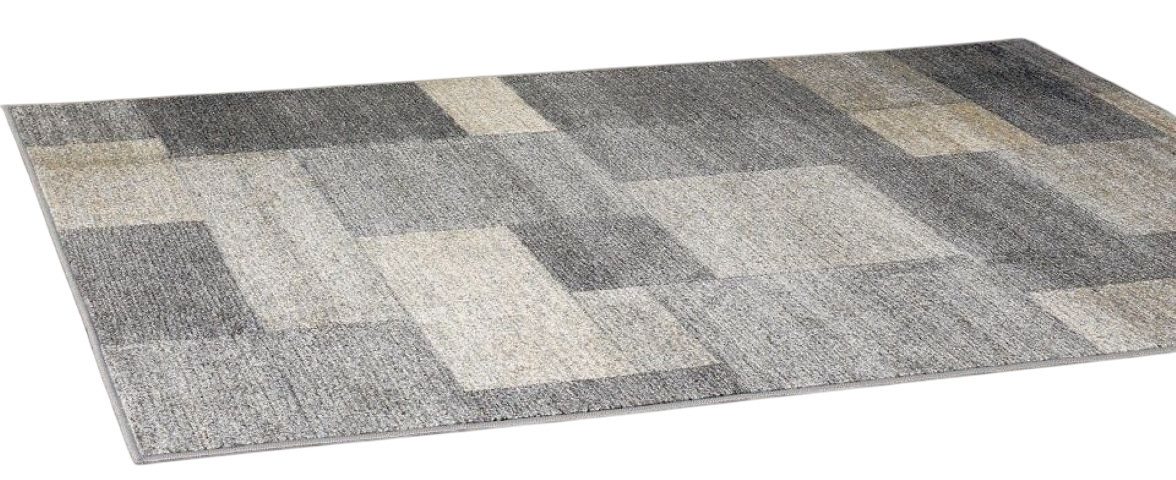 Peyer Syntex Teppich Teppich modern Design, grau, Rechteckig, Höhe: 8 mm, Karo Design rechteckig