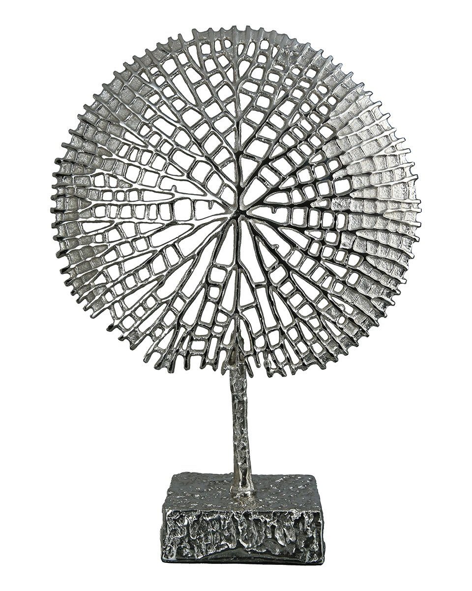 GILDE Skulptur TREE Skulptur - silber - Aluminium - H. 53cm x B. 36cm - Figur (1 Stück), Große Metallfigur - Runde Dekoskulptur für stilvolle Einrichtung