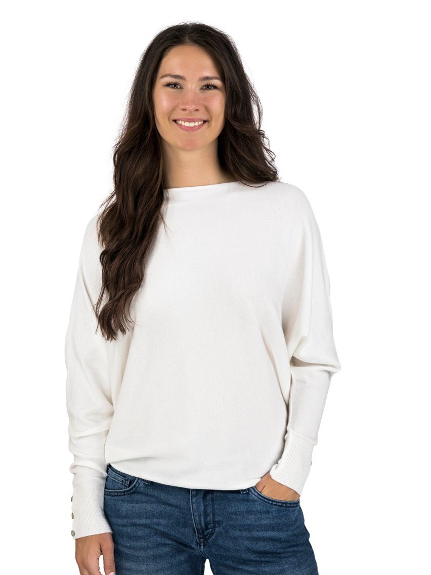 DENIMFY Strickpullover Damen Rundhals Sweatshirt DFGreta Oversize Fit mit  Fledermausärmeln | T-Shirts