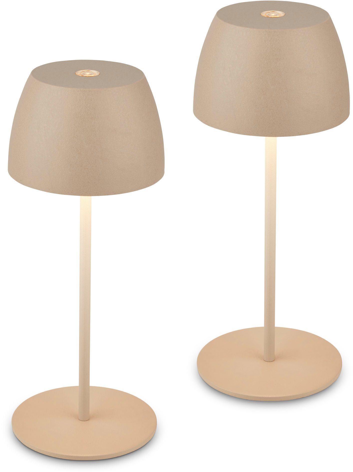 Briloner Leuchten Tischleuchte 2er Set LED Tischlampe kabellos, beige, 2er günstig online kaufen