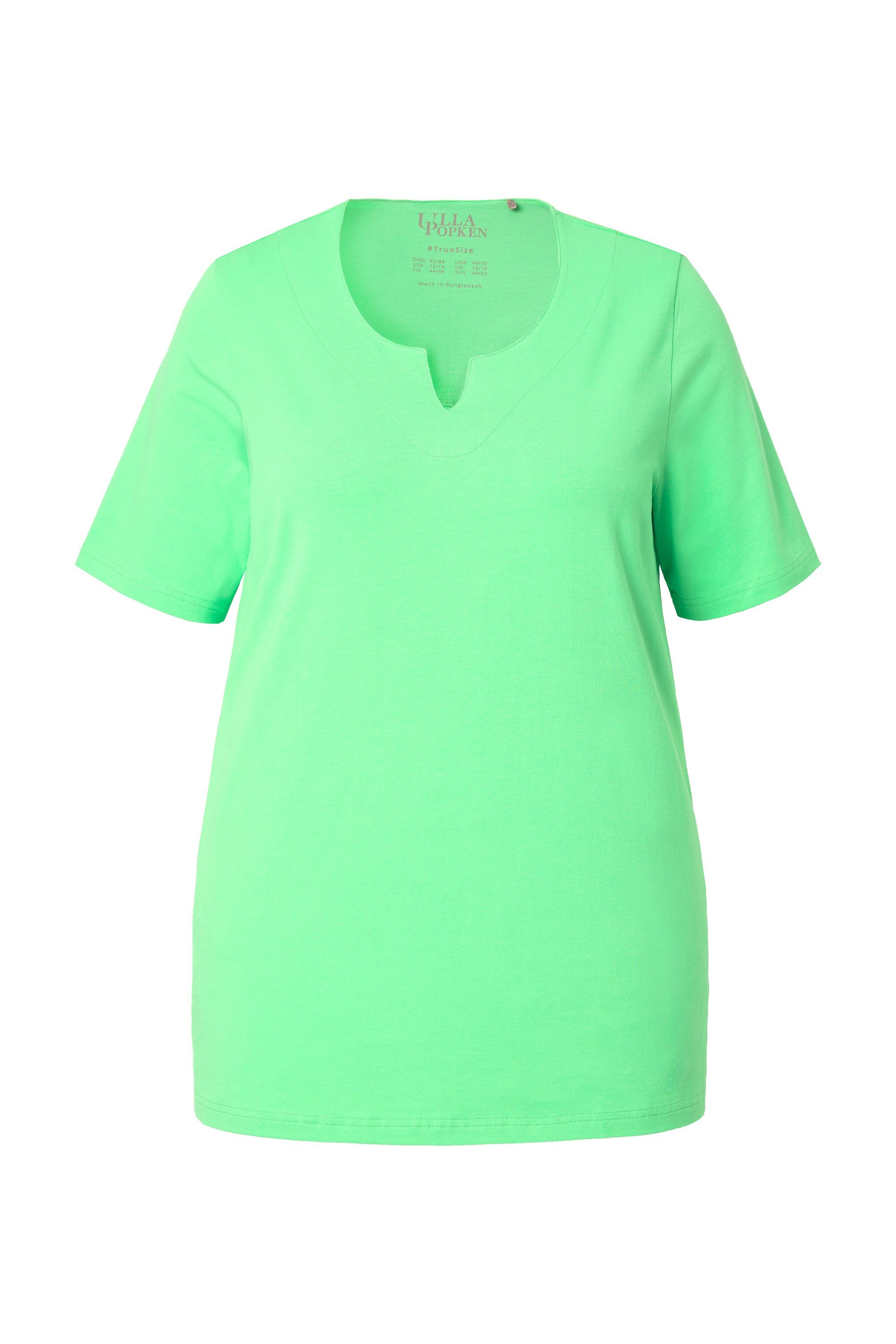 Ulla Popken T-Shirt T-Shirt A-Linie Tunika-Ausschnitt Halbarm günstig online kaufen