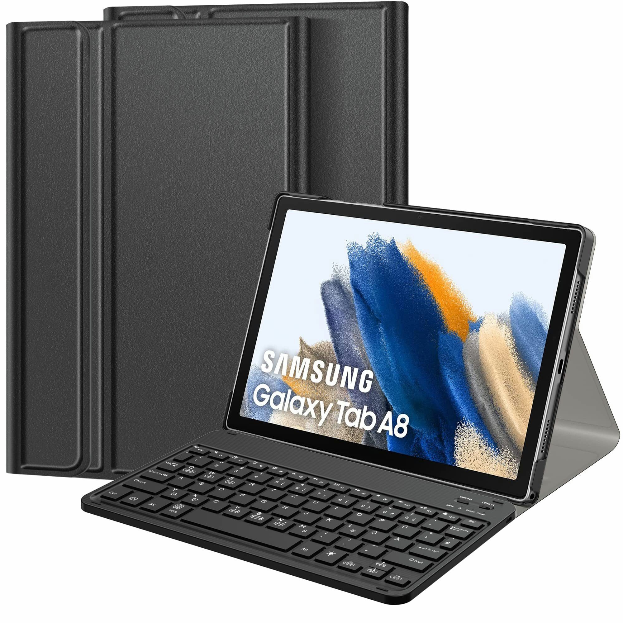 Mutoy QWERTZ für Samsung Galaxy Tab A8 Tastatur Hülle 10,5  Zoll(SM-X200/205) Tablet-Tastatur (Bluetooth Tastatur mit Schützhülle  Kompatibel mit Galaxy Tab A8)