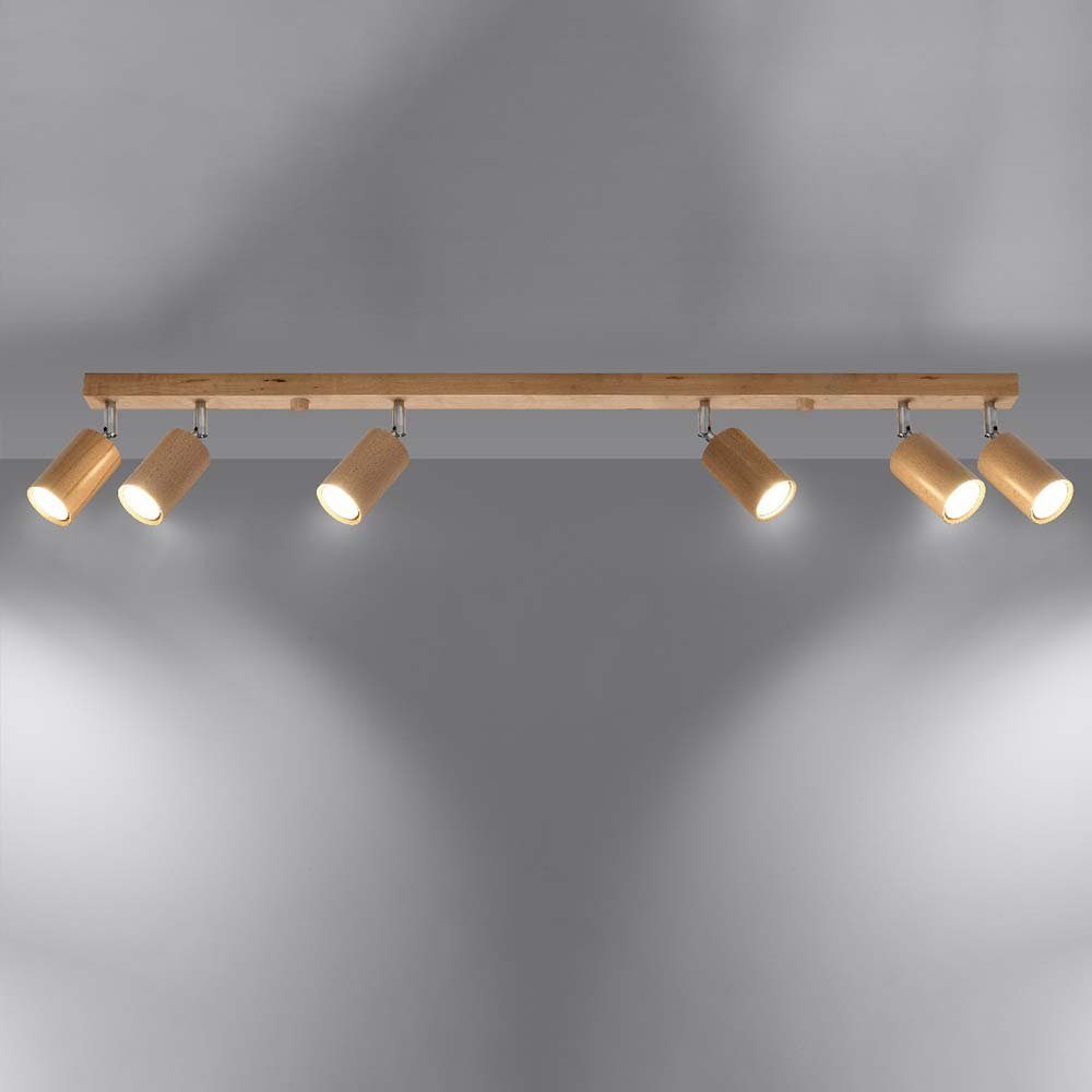 etc-shop Deckenstrahler, inklusive, 120cm Leuchtmittel nicht Deckenleuchte Holzlampe Deckenstrahler beweglich Spots L