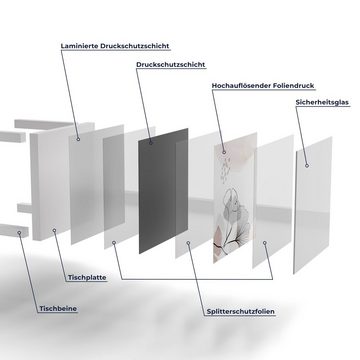 DEQORI Couchtisch 'Dekorativer Gingko-Banner', Glas Beistelltisch Glastisch modern