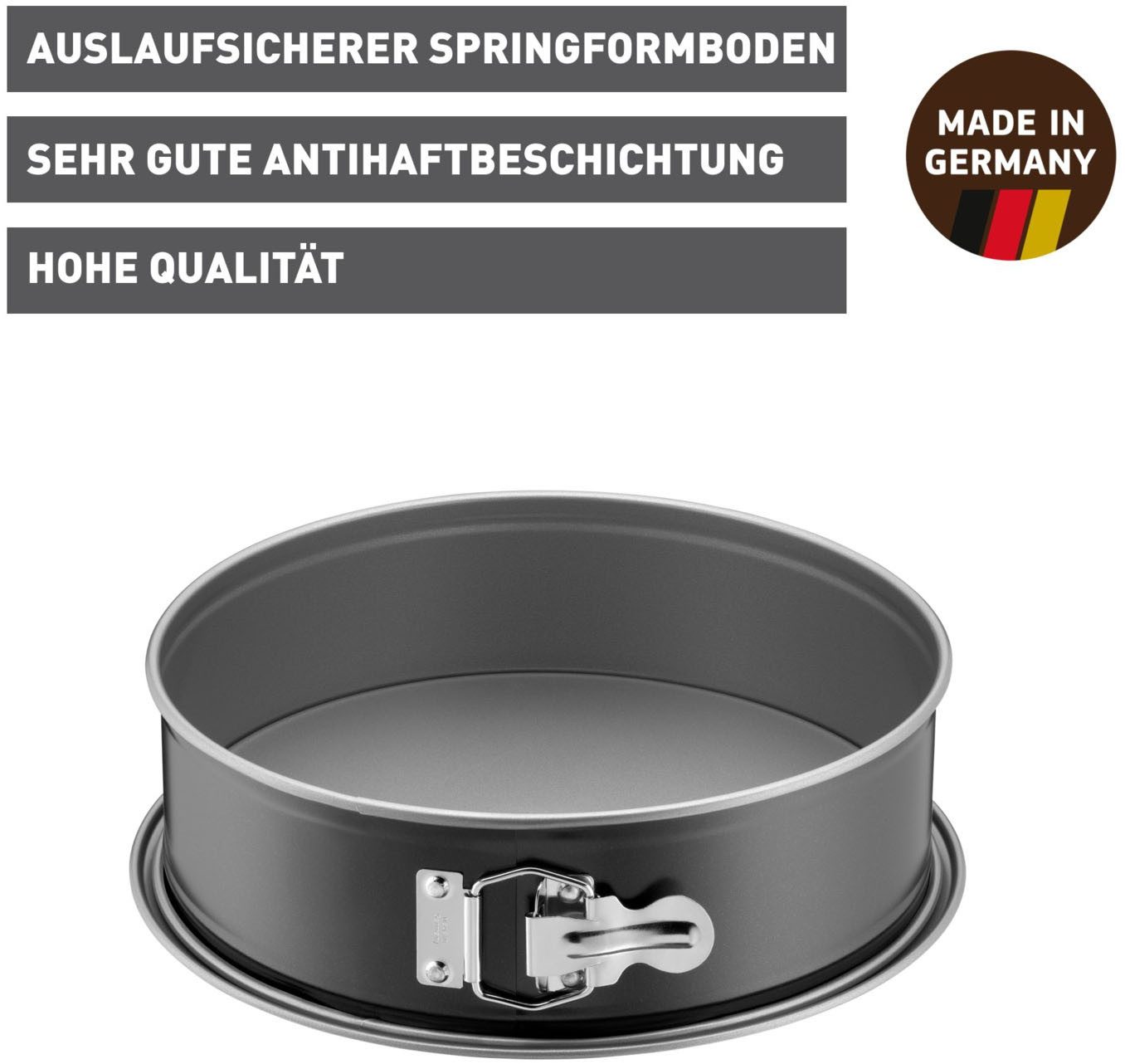Kaiser Backformen Springform Inspiration Springform Ø 26 cm, runde Kuchenform mit Flachboden, auslaufsicher, sehr gute Antihaftbeschichtung, Made in Germany