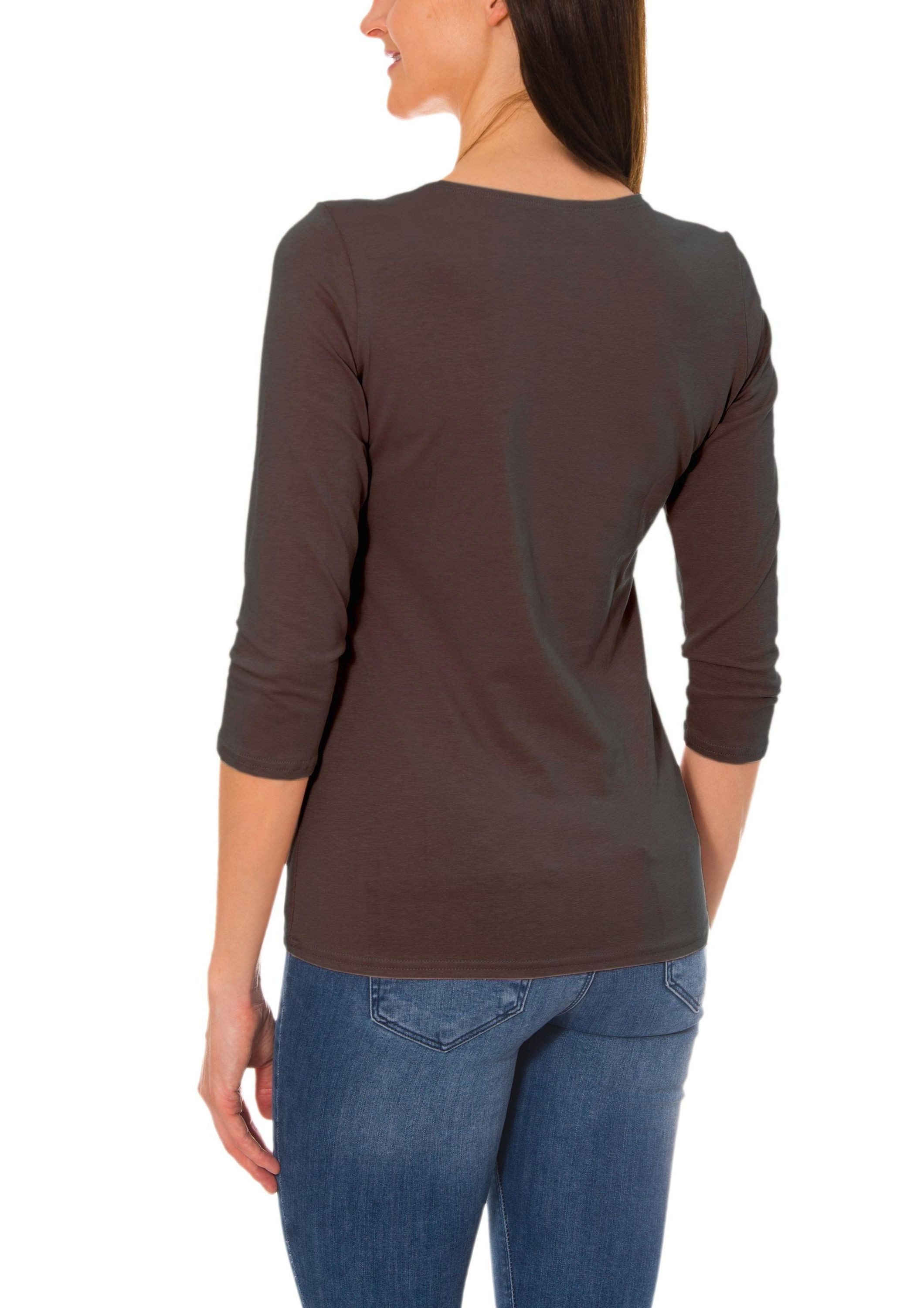 Alkato Longshirt Alkato Damen Shirt 3/4 Arm mit Rundhals